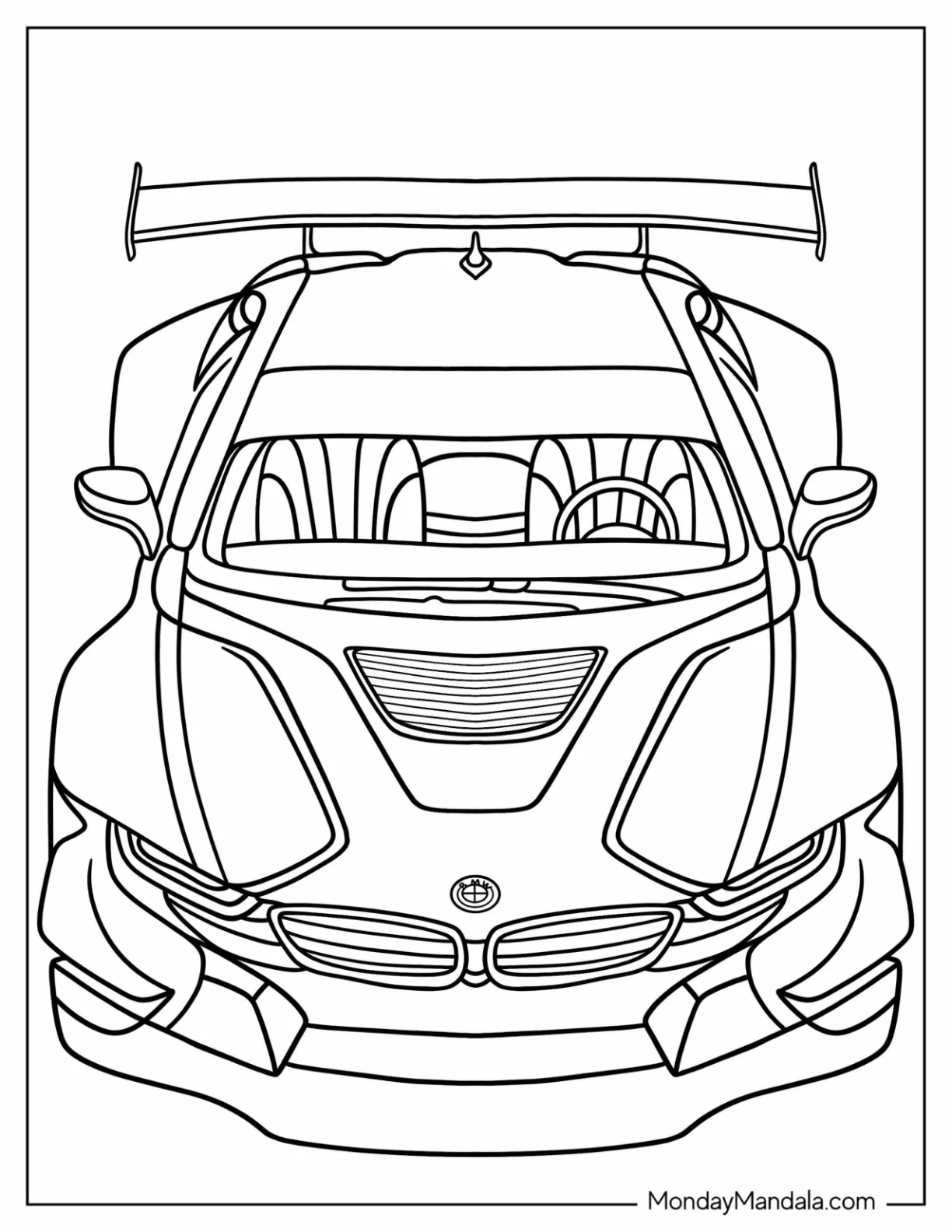 Front Of BMW Coloring Page i8 Race Car coloring page