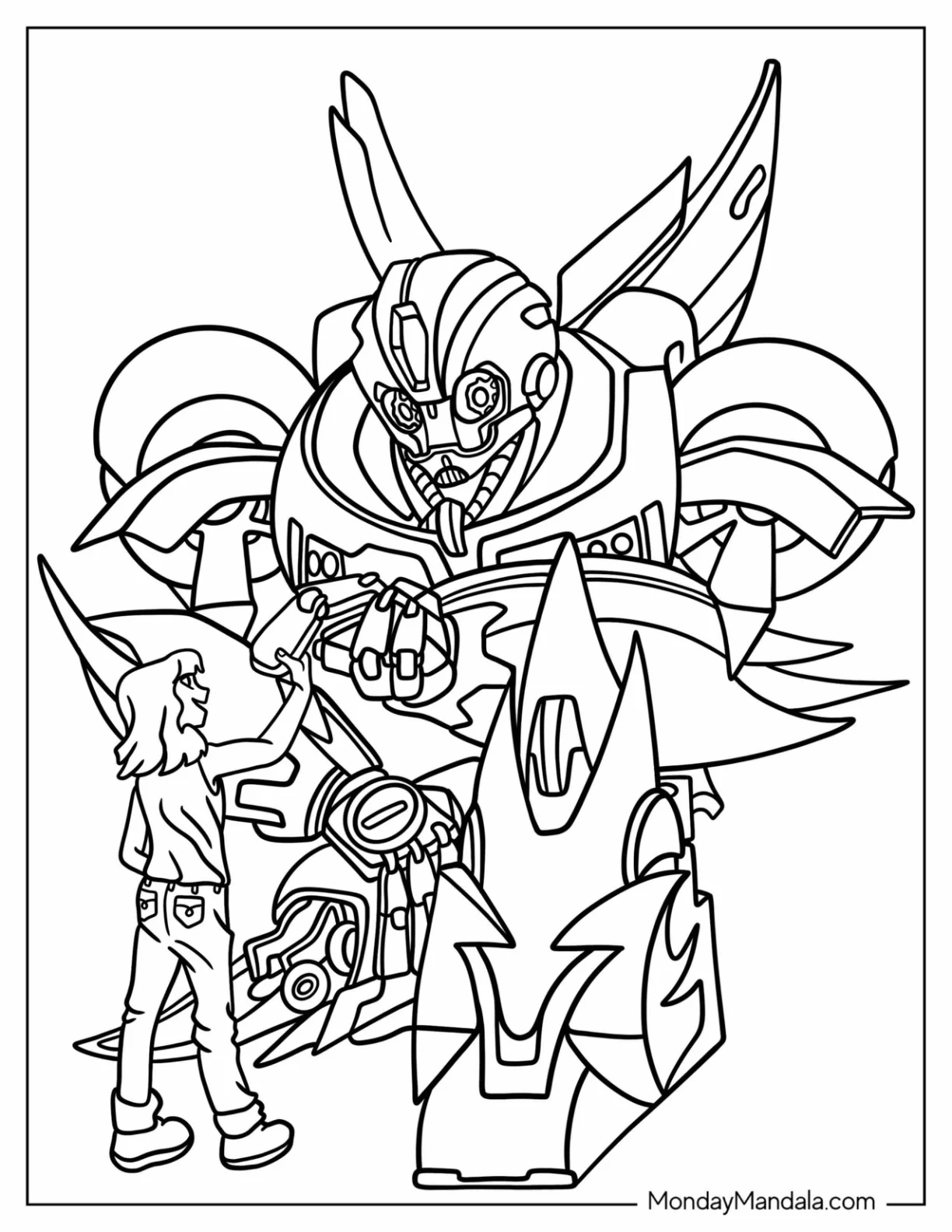 Bumblebee Coloring Page Holding Hands With Charlie Watson coloring page — printable line art