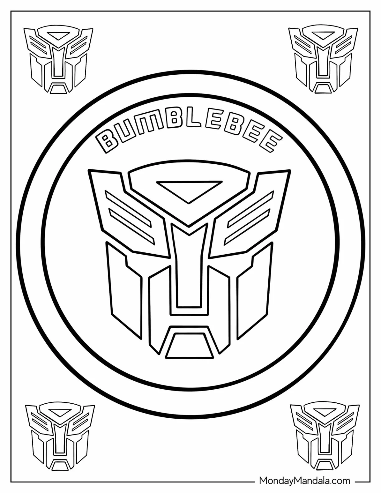 Bumblebee Coloring Page Logo coloring page