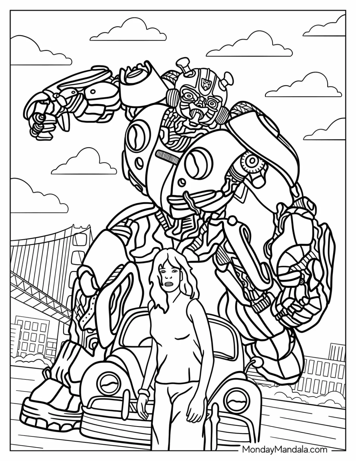 Bumblebee Coloring Page Protecting Charlie Watson coloring page — printable line art