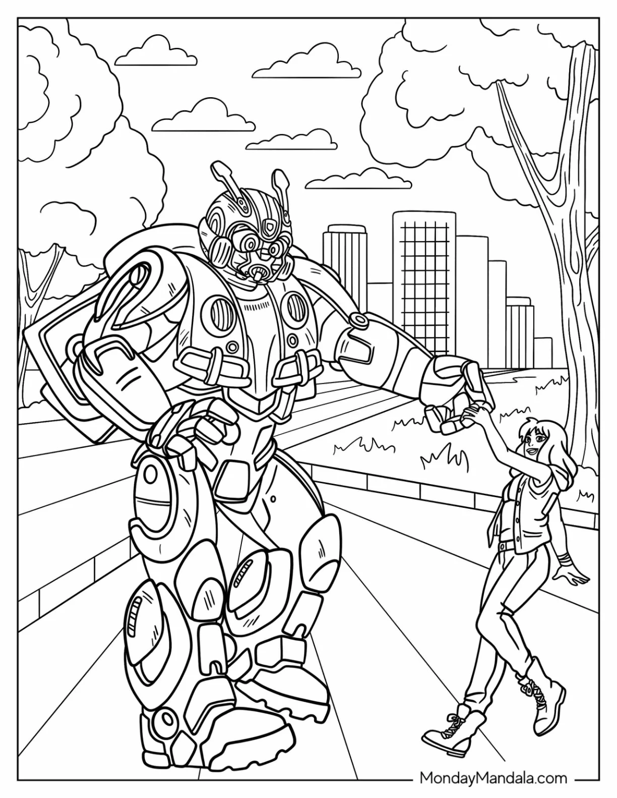 Cartooon Bumblebee Coloring Page Dancing With Charlie Watson coloring page