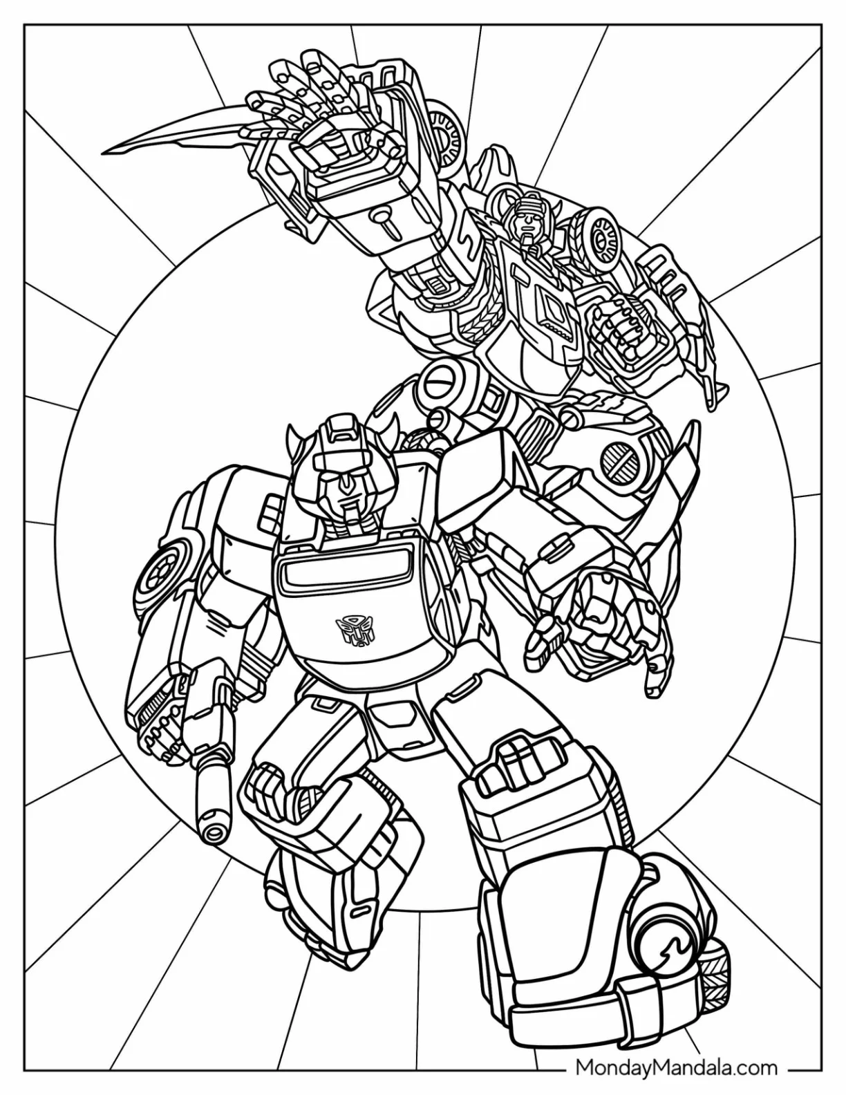 Detailed Bumblebee Coloring Page In Two Forms coloring page