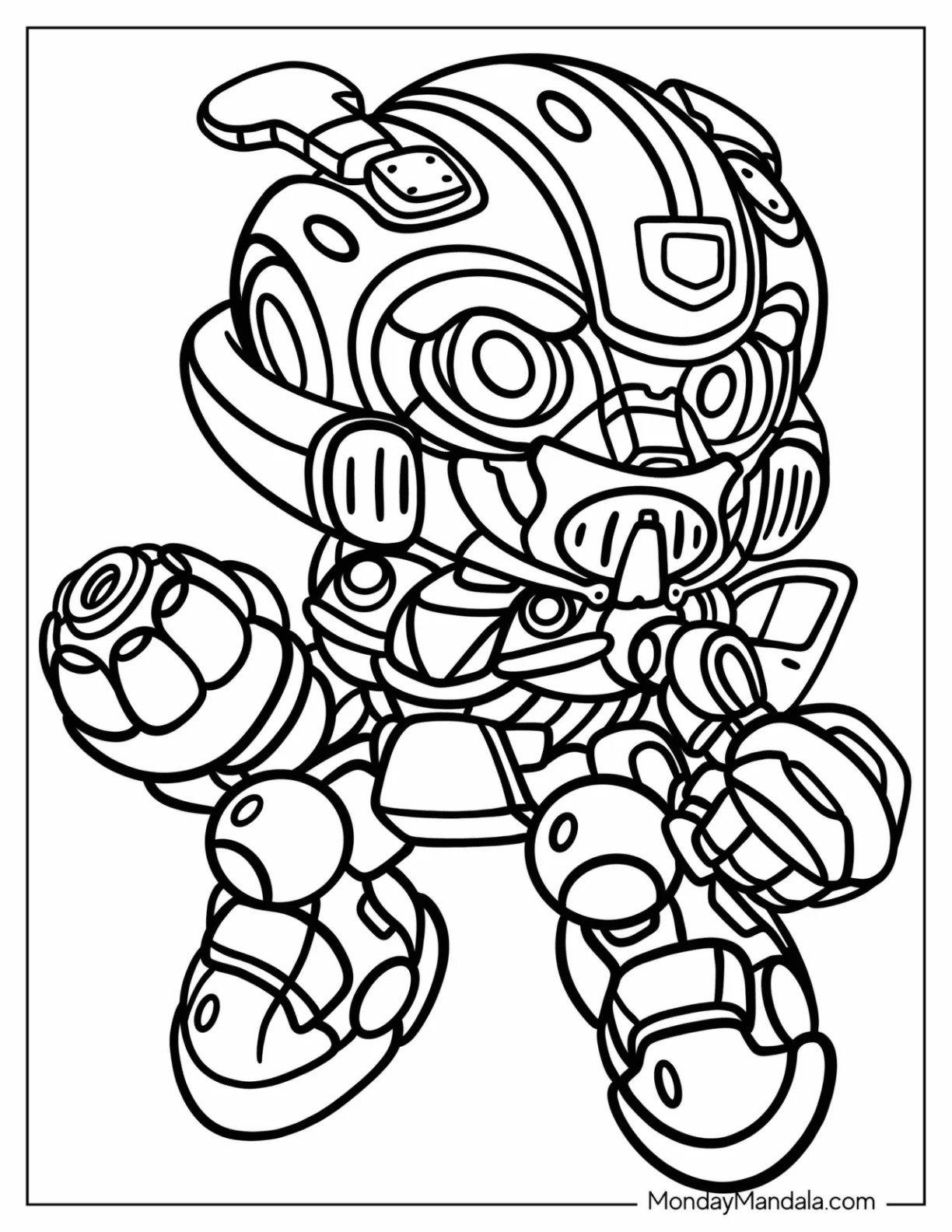 Easy Chibi Bumblebee Coloring Page For Preschoolers coloring page