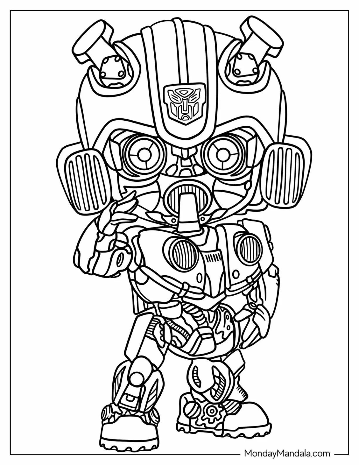 Kawaii Bumblebee Coloring Page For Preschoolers coloring page