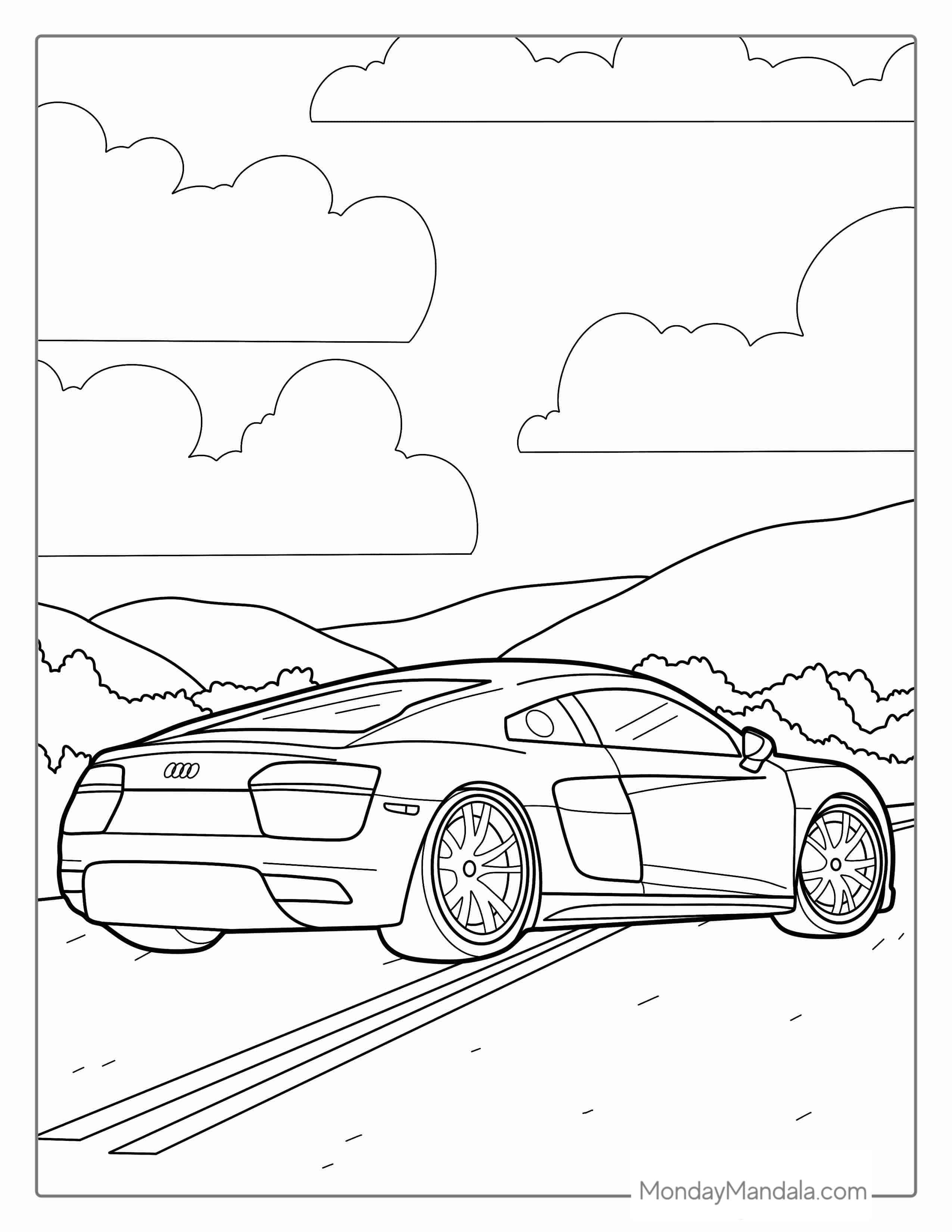 Audi A5 Sports Car Coloring Page coloring page