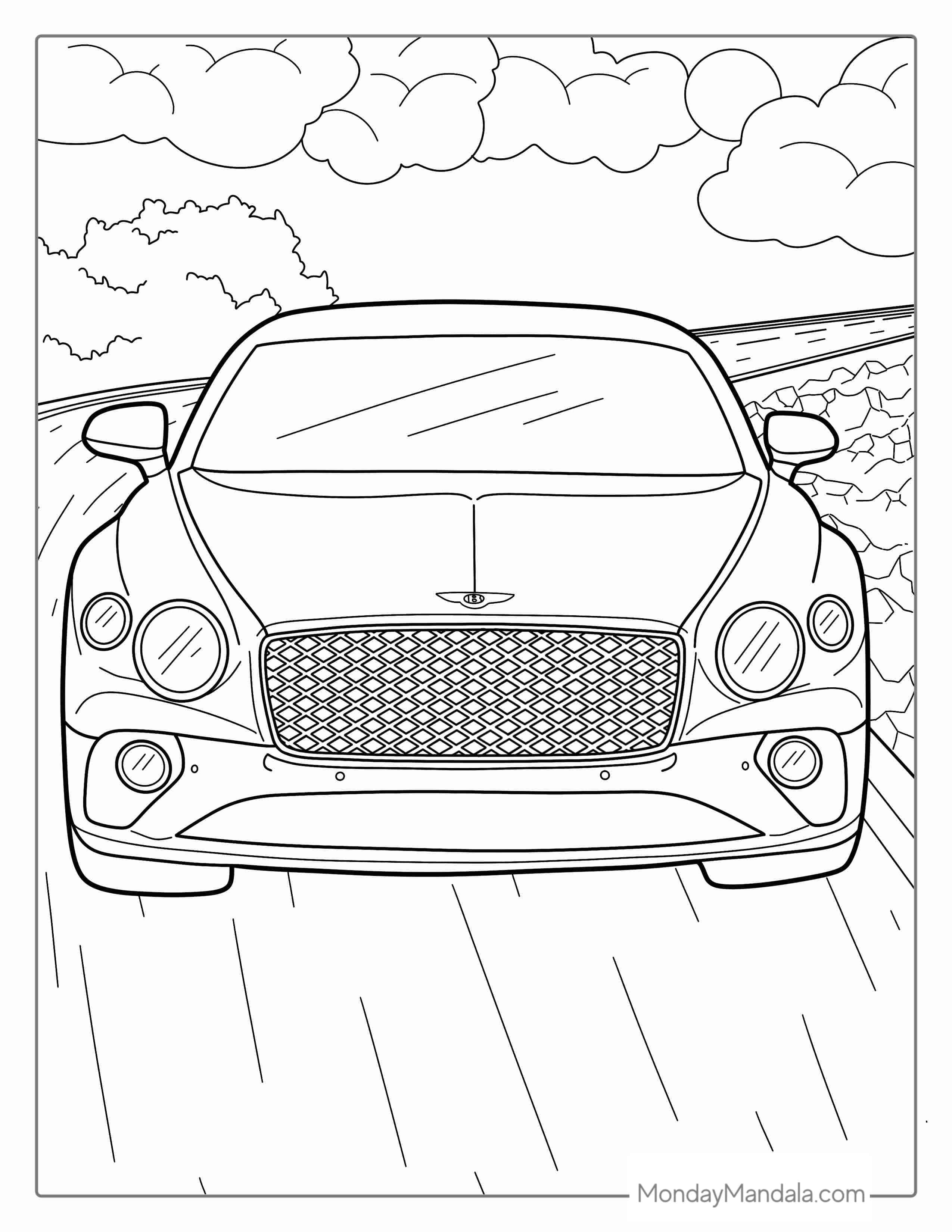 Bentley Car Model Coloring Page coloring page