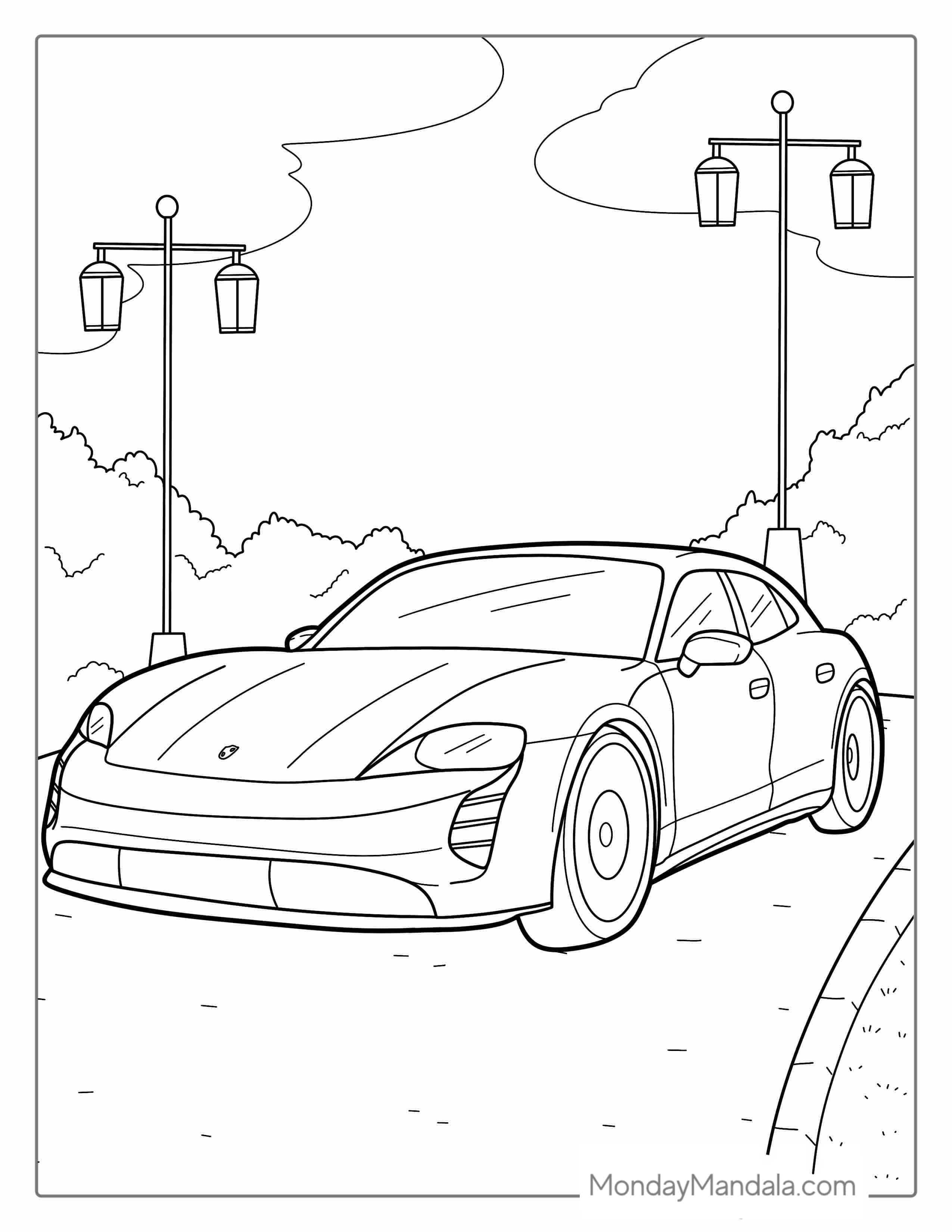 Coloring Page Of Porsche Panamera coloring page