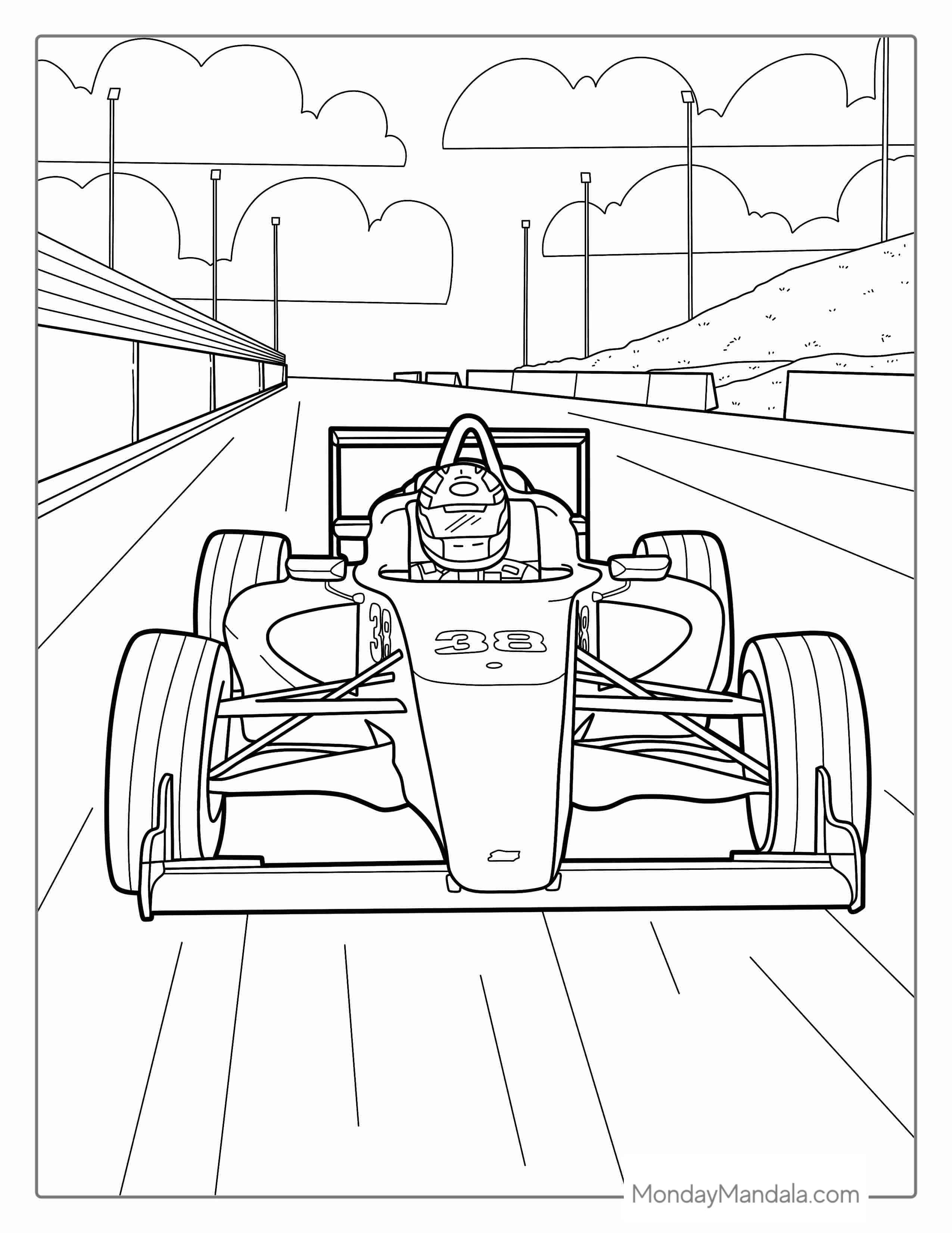 Detailed Coloring Page Of Formula 1 Car coloring page