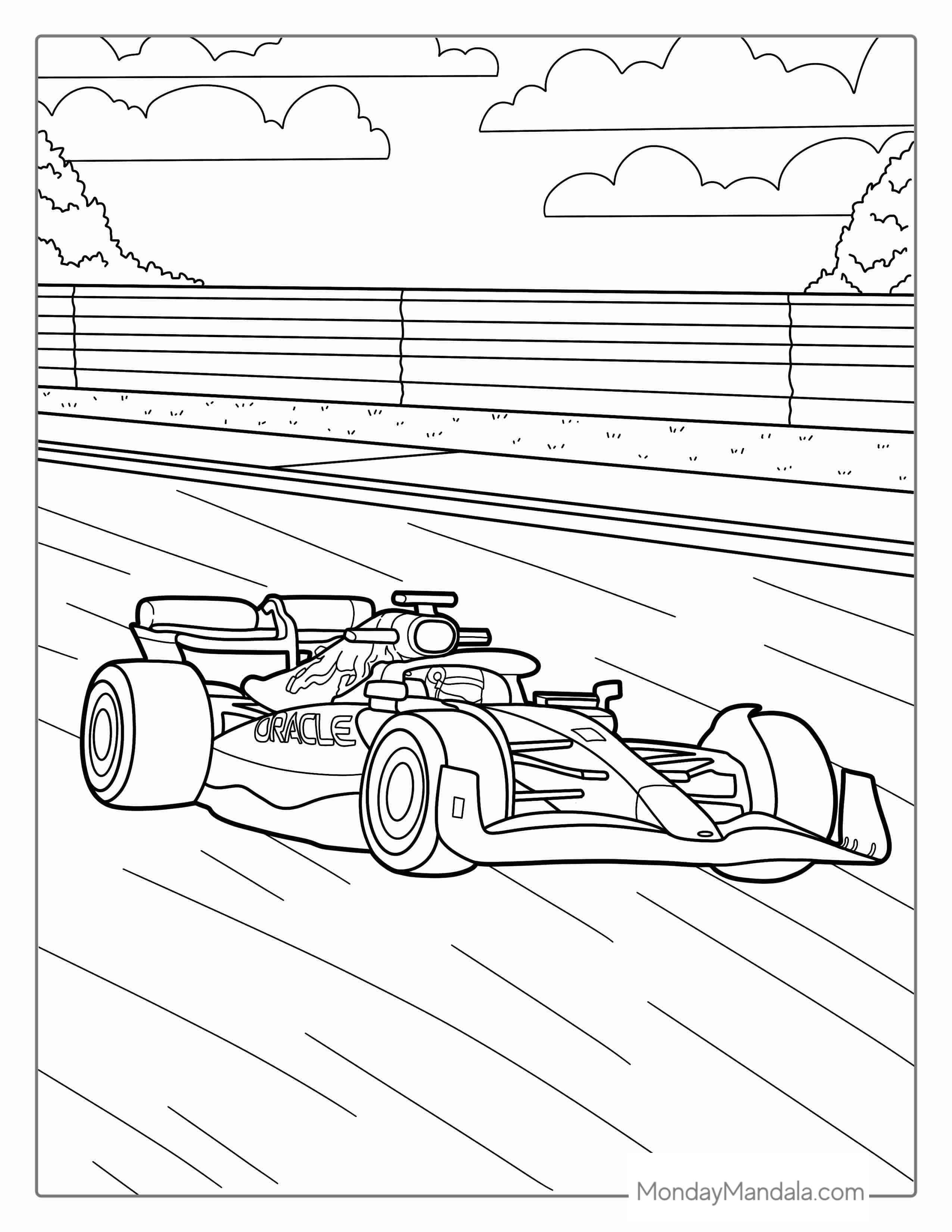 F1 Sports Race Car Coloring Page coloring page