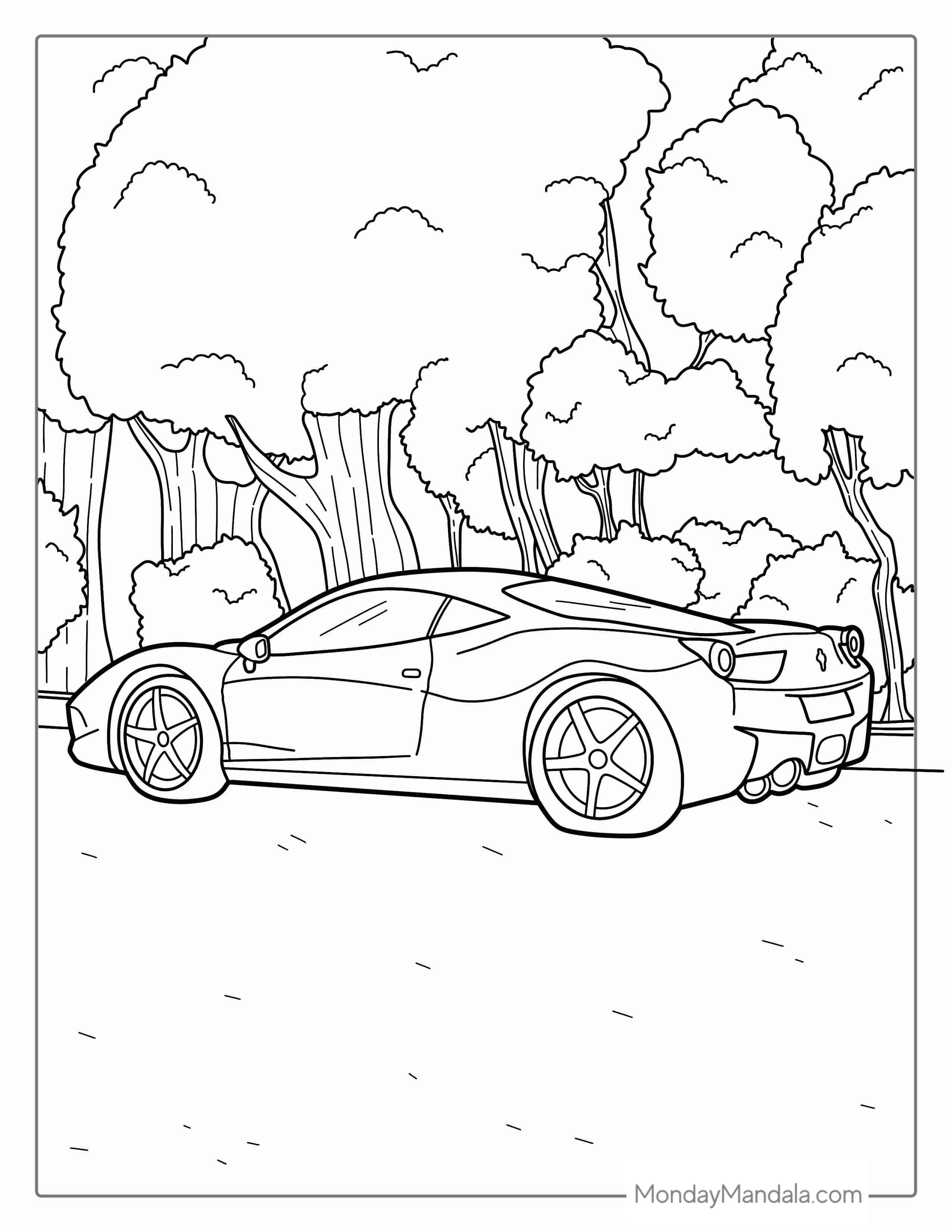 Ferrari Race Car Coloring Page coloring page