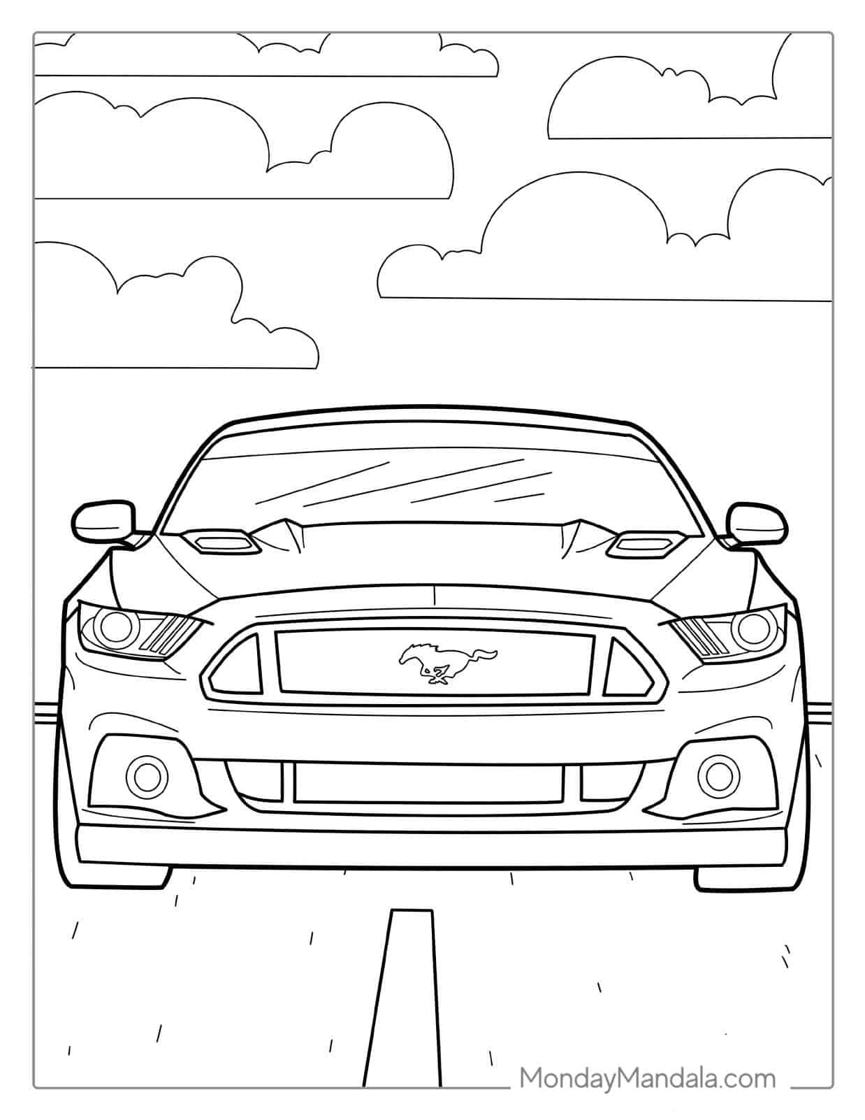Ford Mustang Coloring Page For Kids coloring page