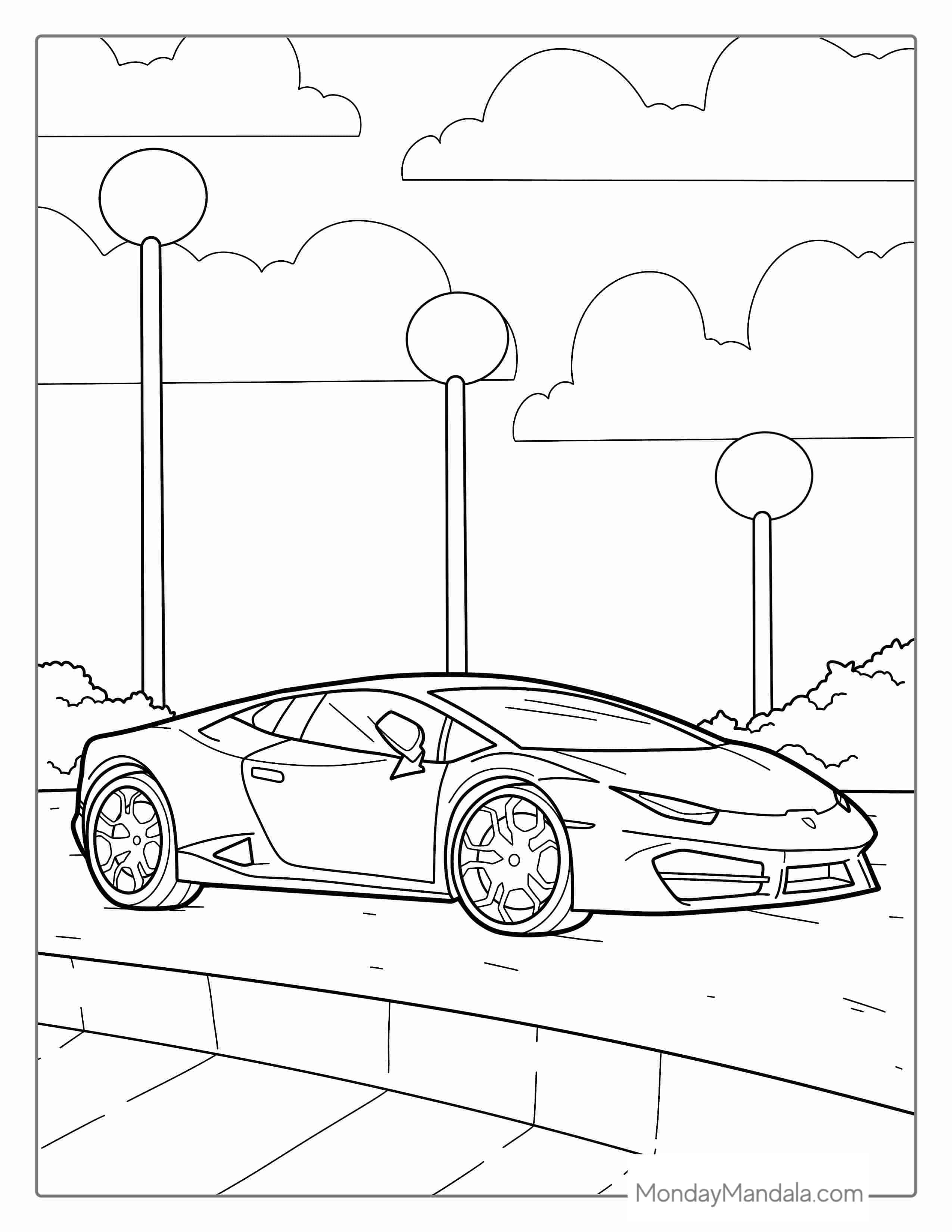 Lamborghini Huracan Coloring Page coloring page