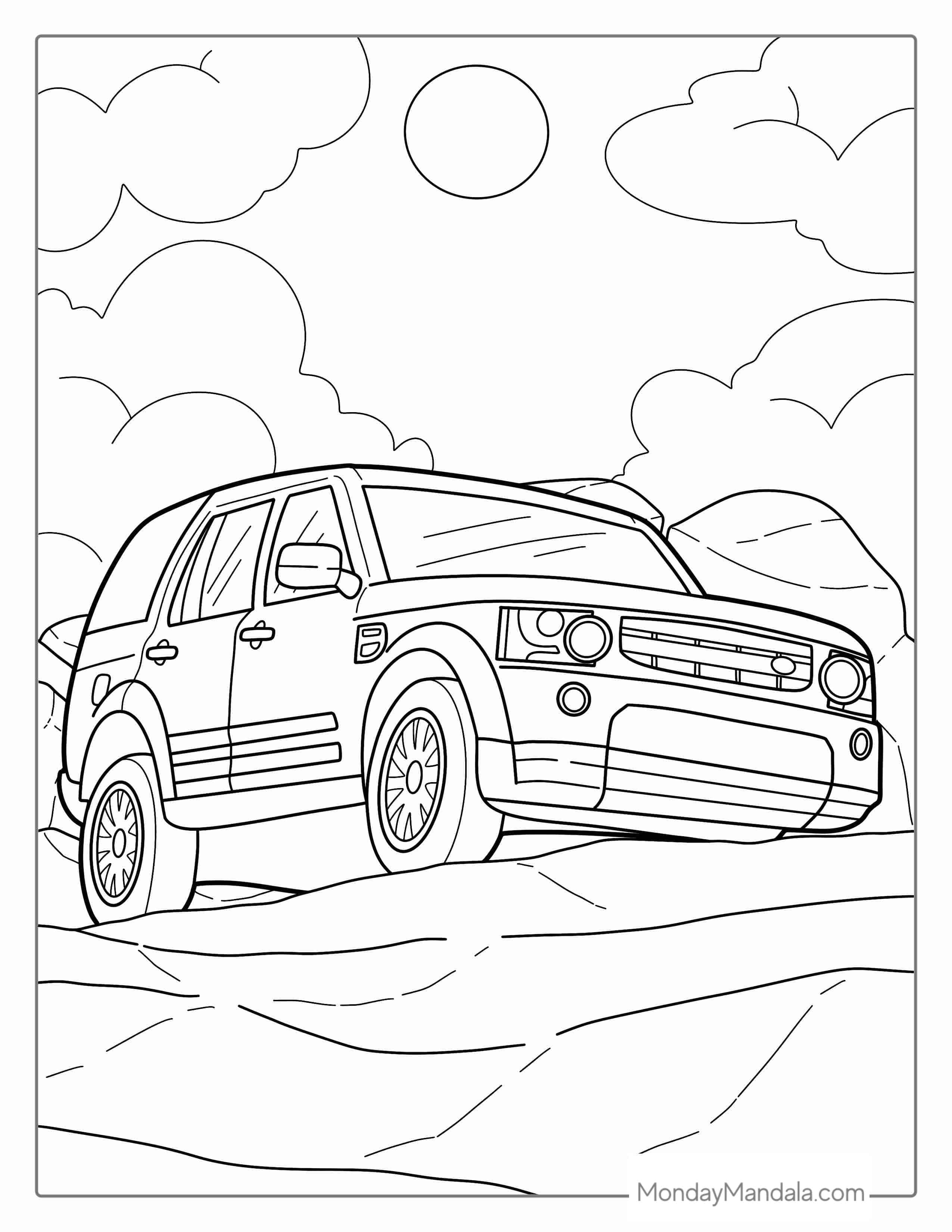 Land Rover SUV Coloring Page coloring page