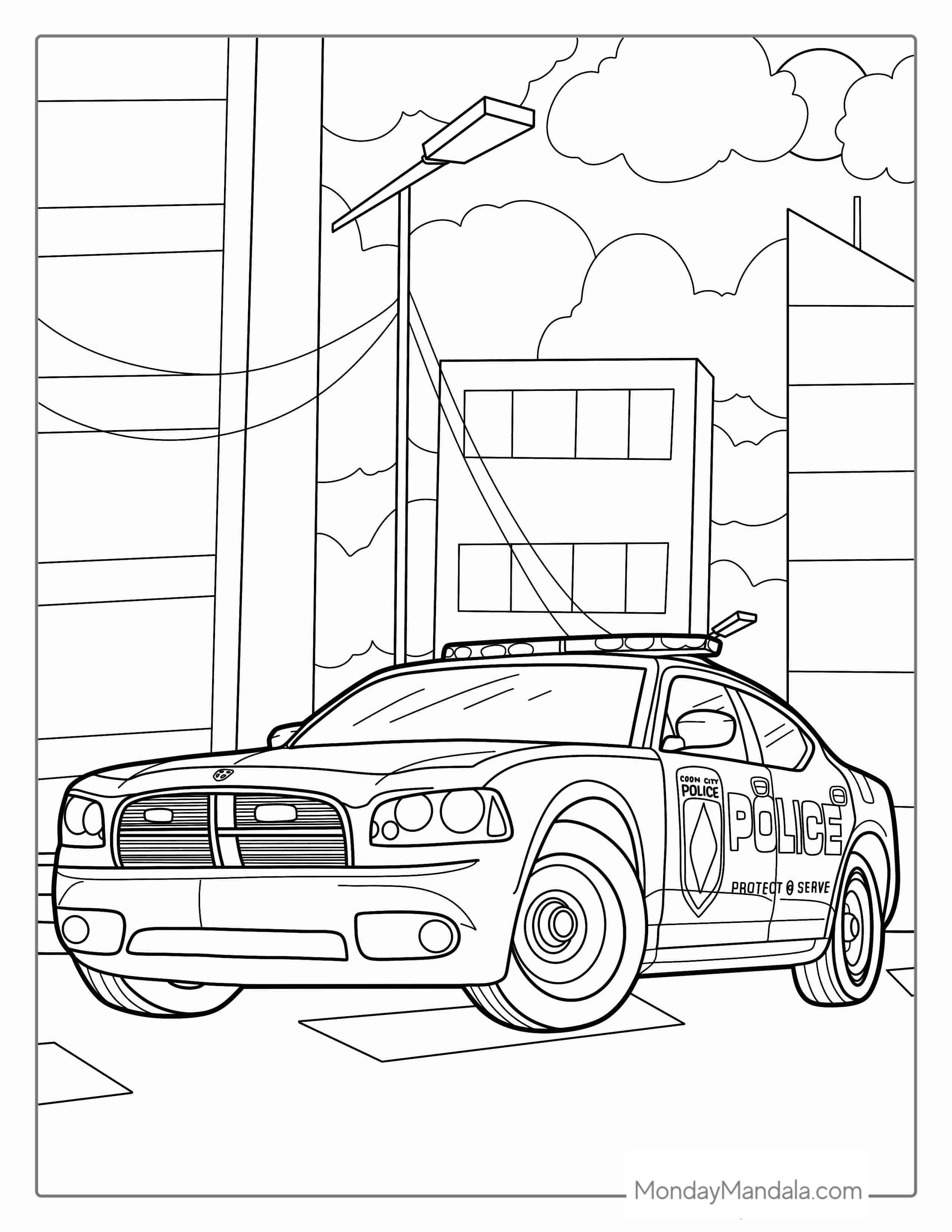 Police Car Coloring Page coloring page