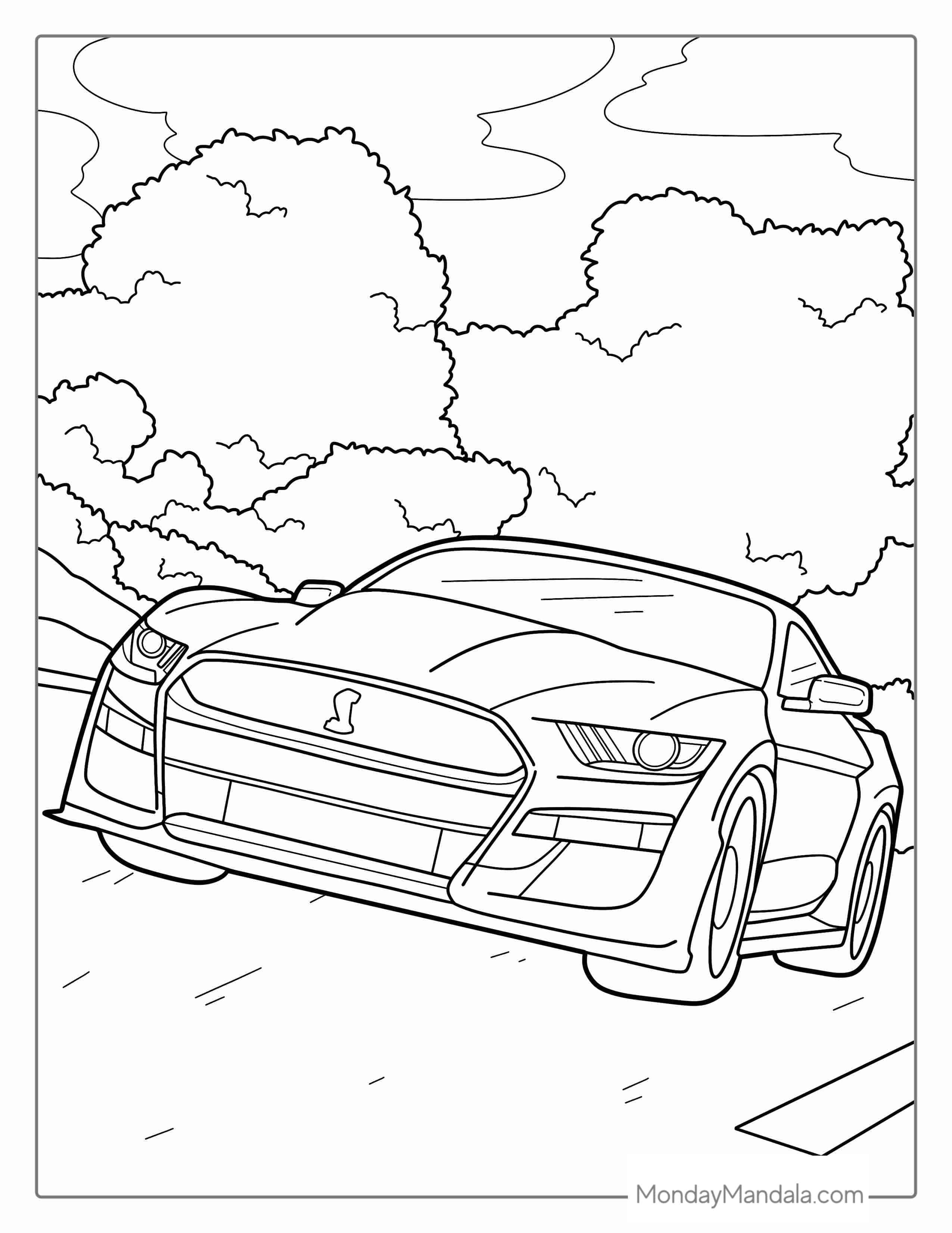 Shelby GT500 Car Coloring Page coloring page