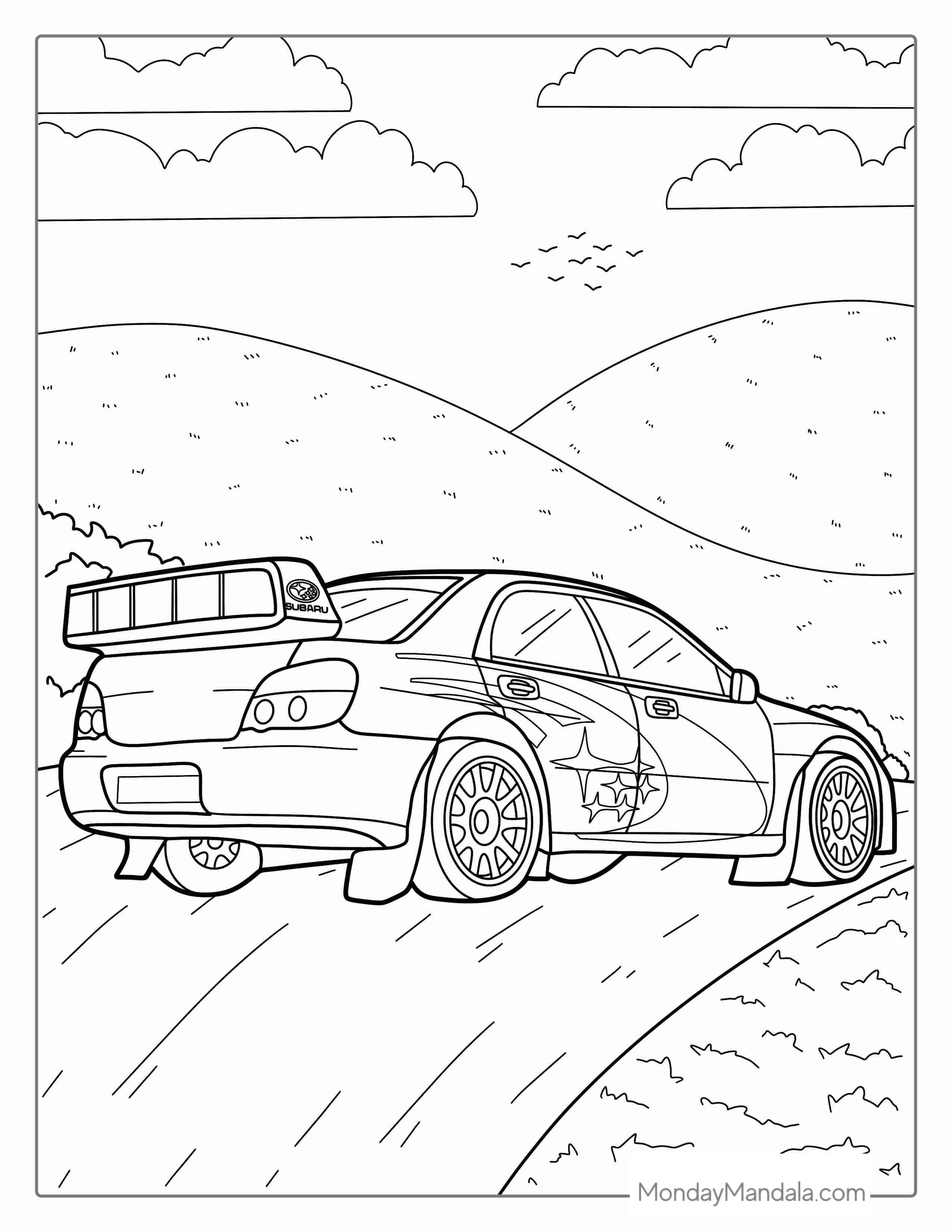 Subaru WRX Car Coloring Page coloring page