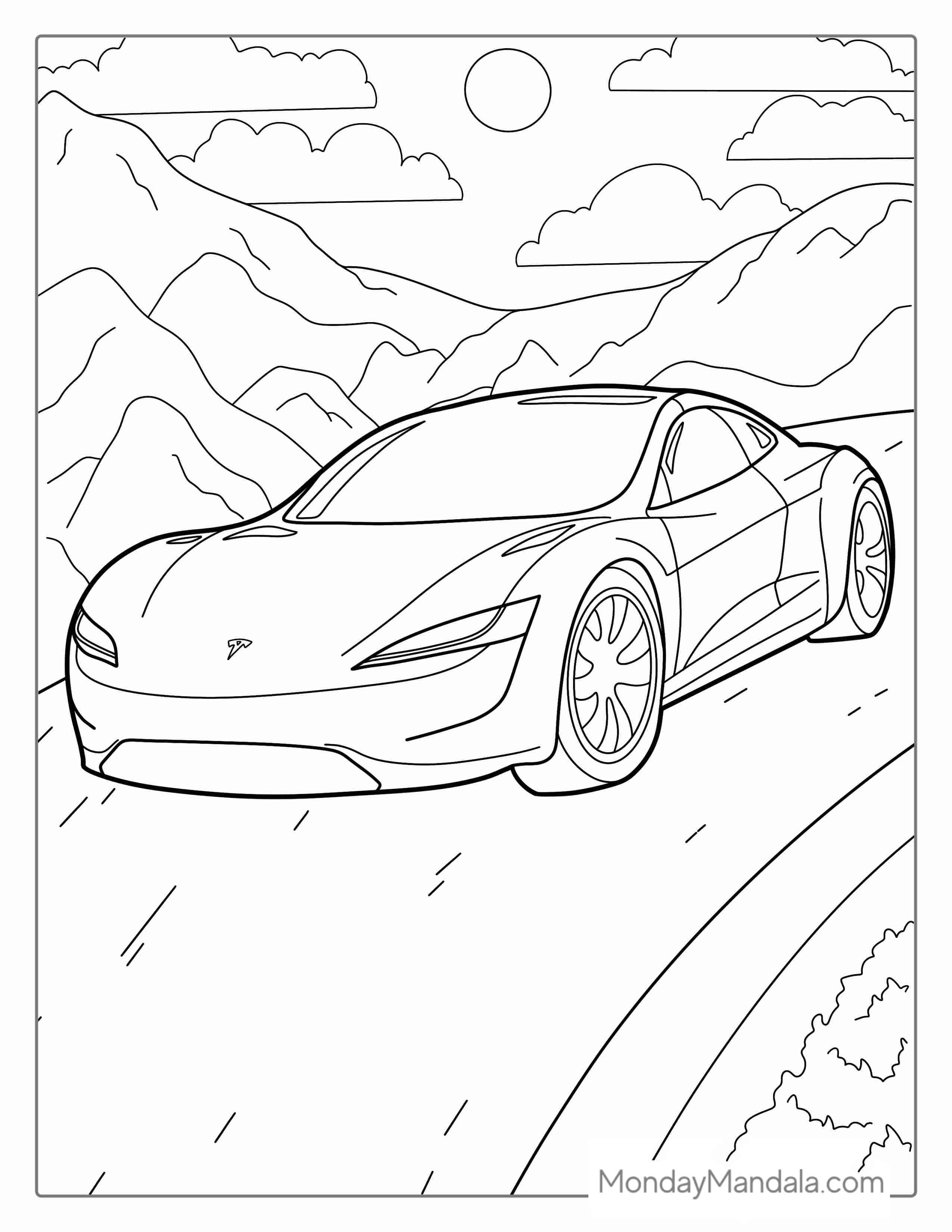 Tesla Model S Coloring Page coloring page