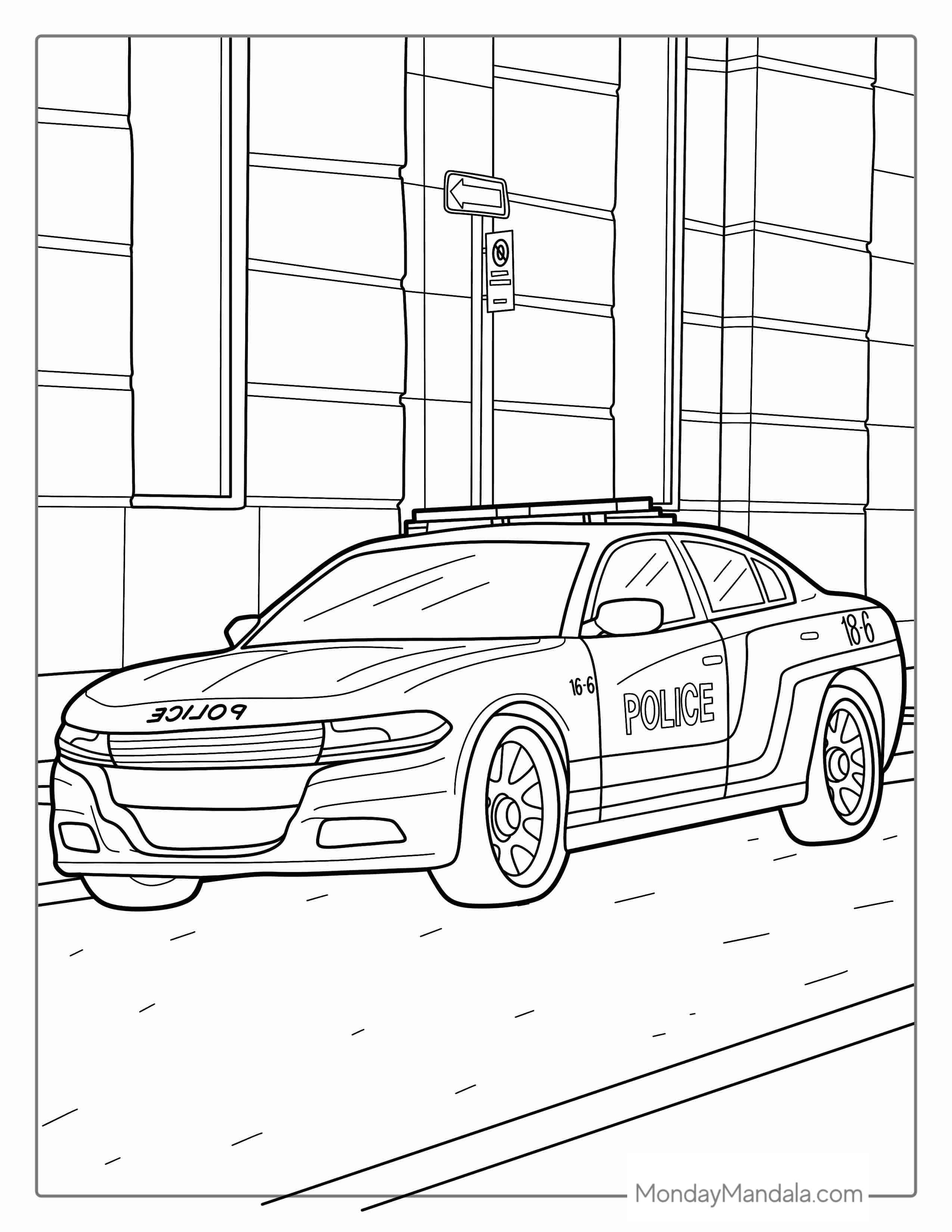 US Police Car Coloring Page coloring page