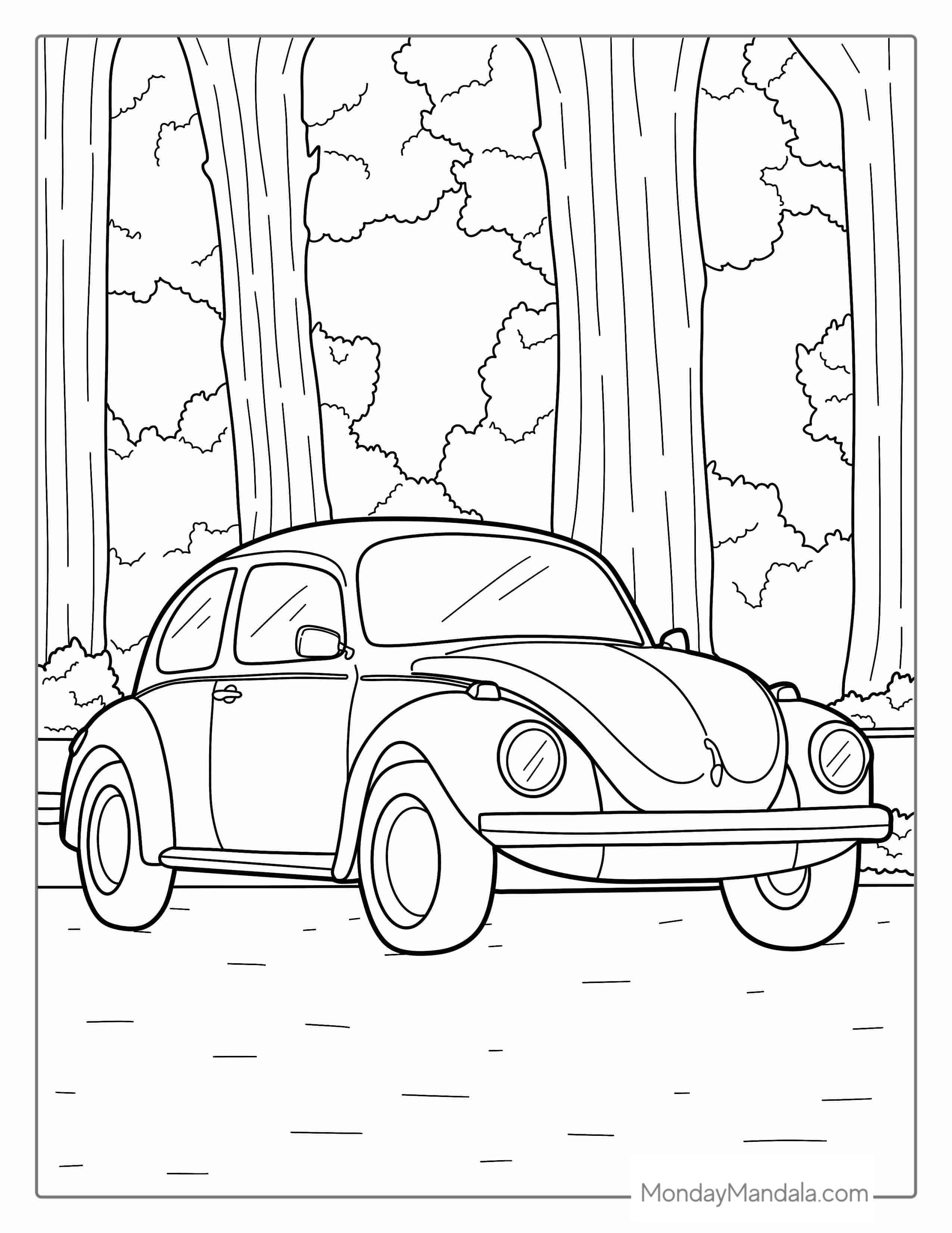 VW Beetle Coloring Page coloring page