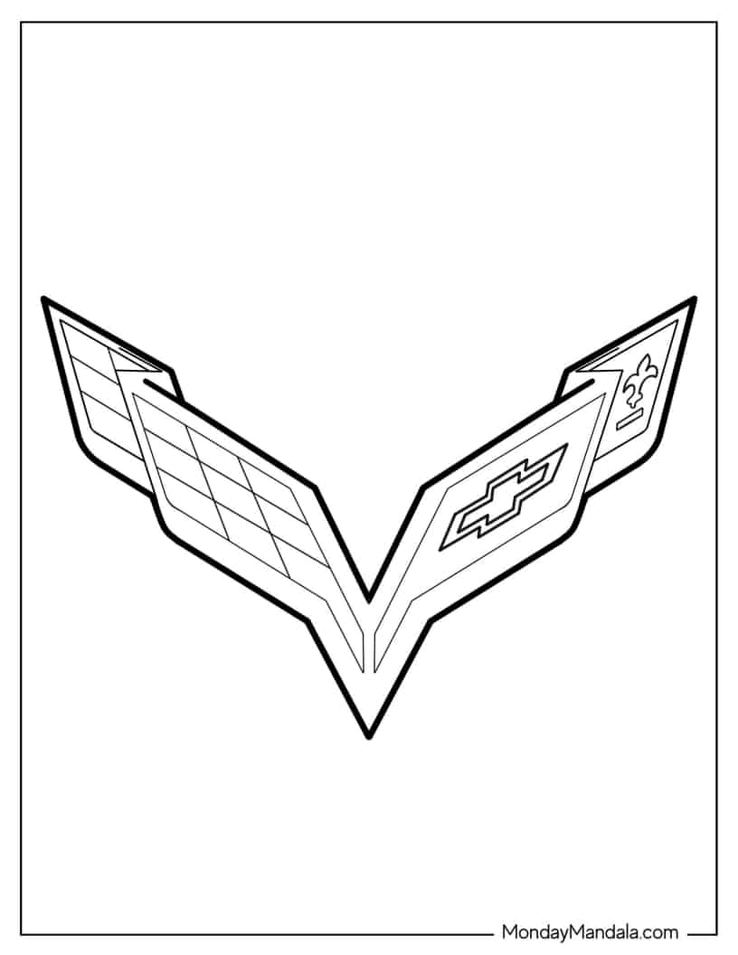 Corvette Logo Coloring Page coloring page