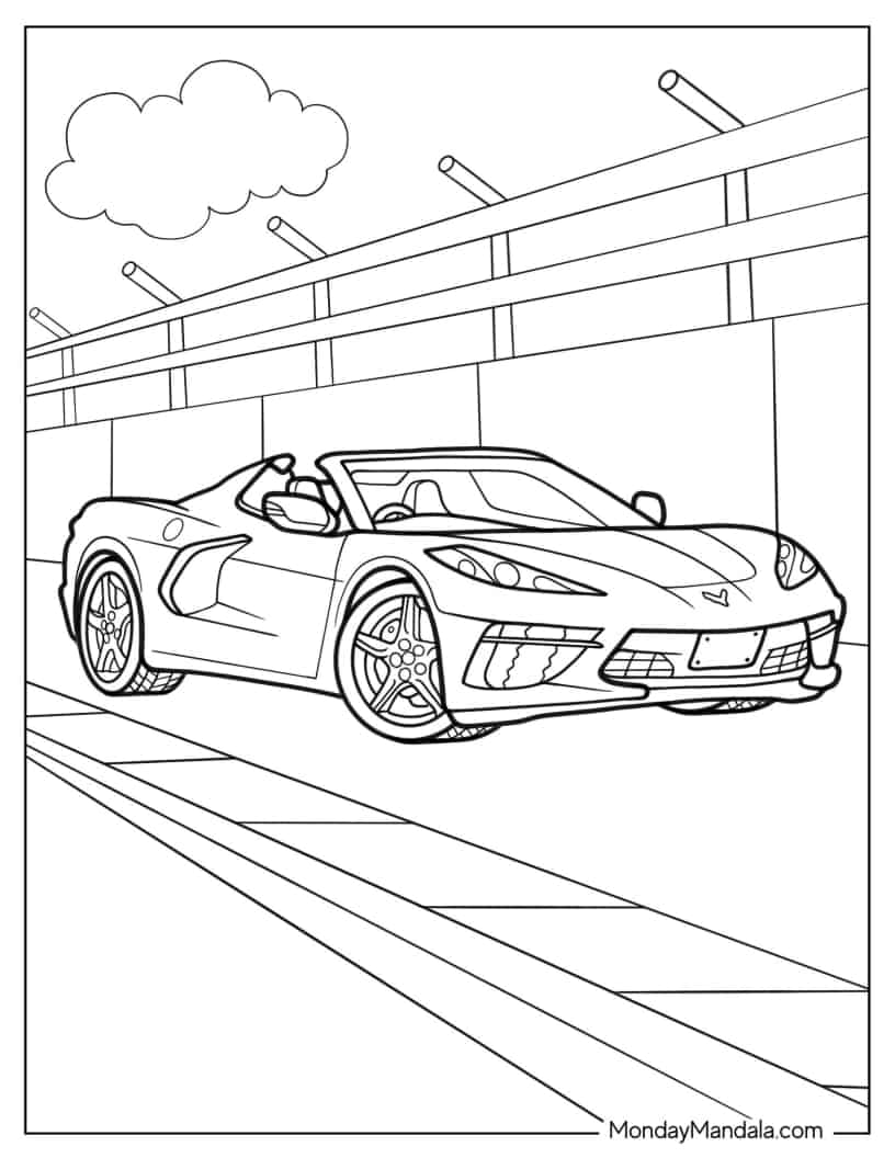 Corvette Stingray Coloring Page coloring page