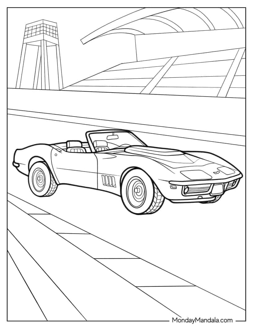 Corvette Stingray LT-1 Coloring Sheet coloring page