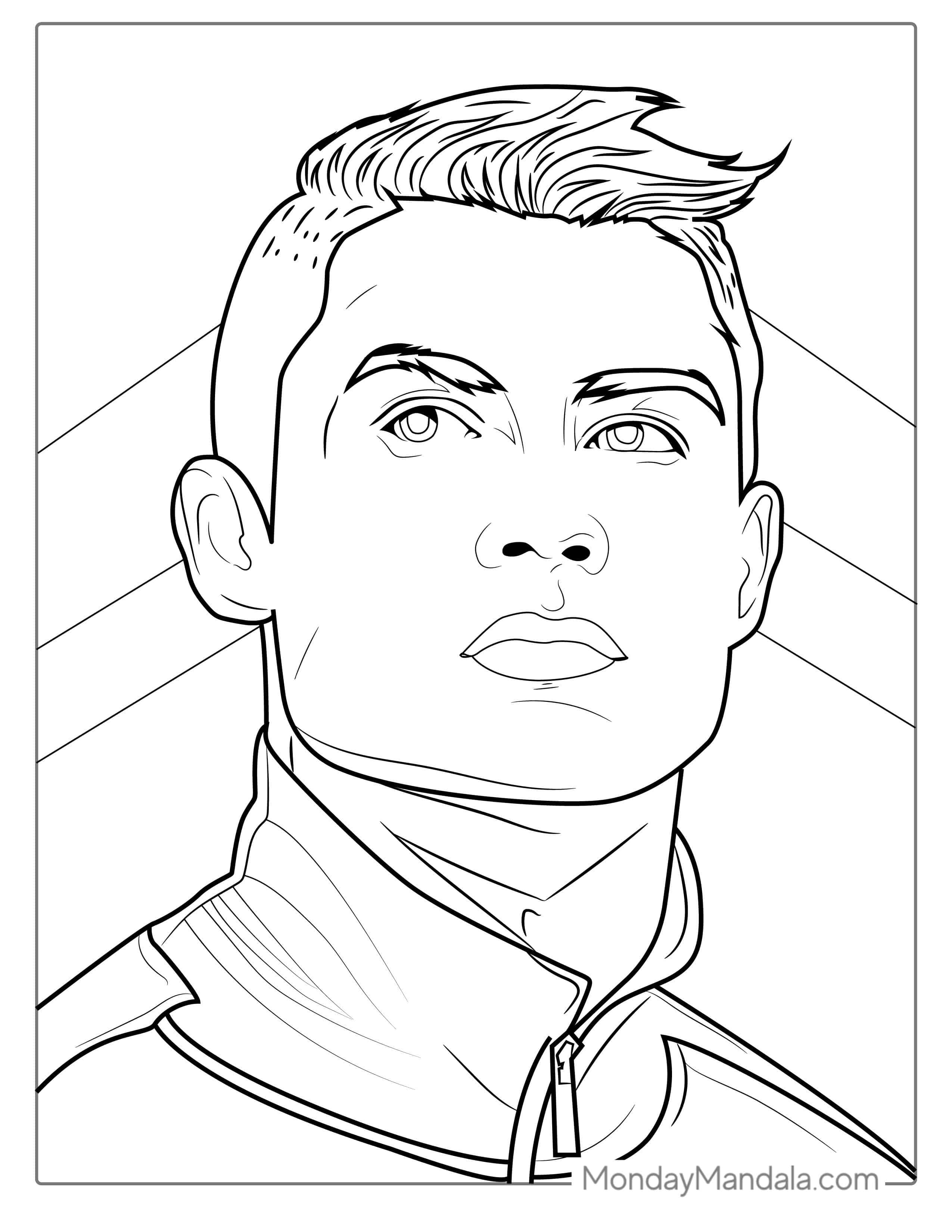 Cristiano Ronaldo Hair Coloring Sheet coloring page