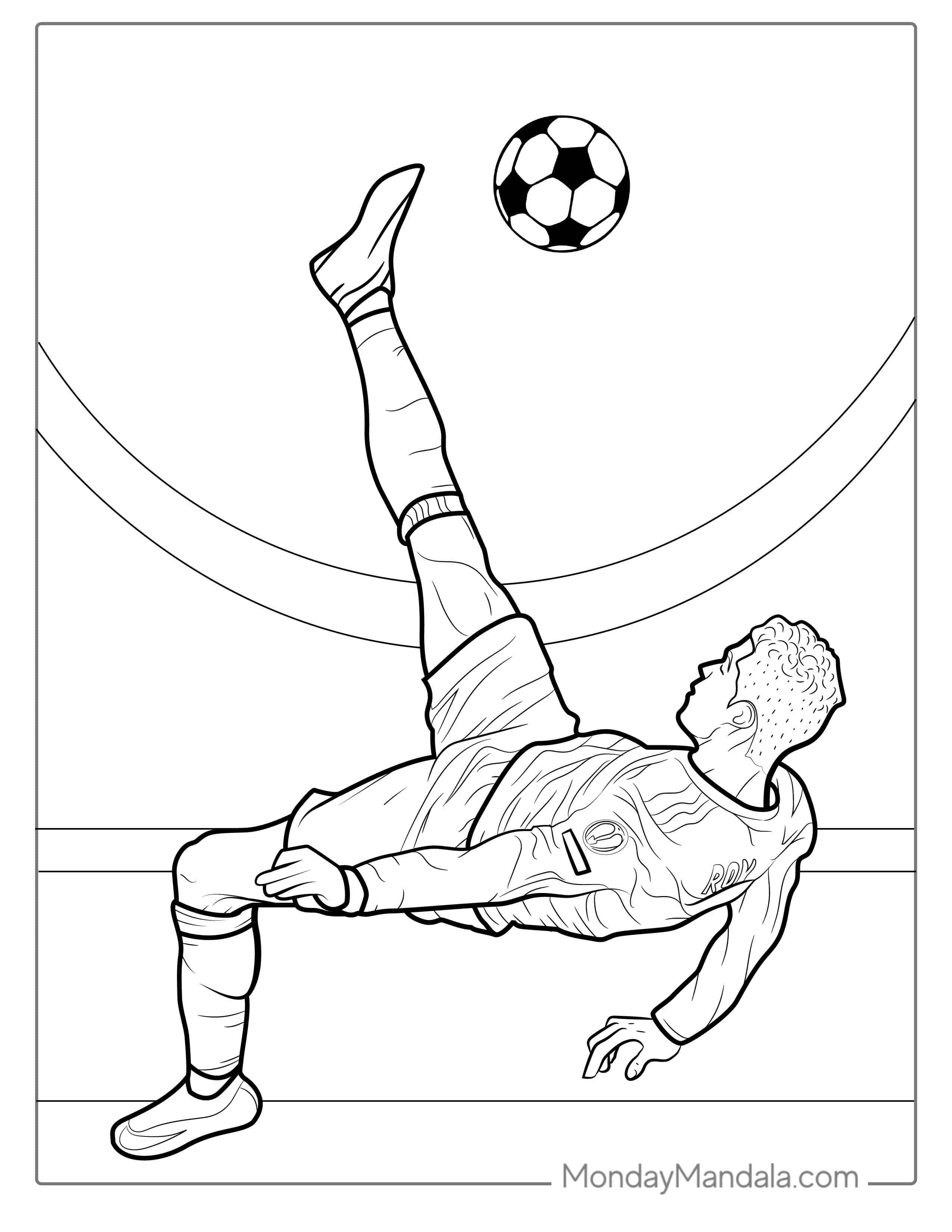 Ronaldo Bicycle Kick Coloring In coloring page