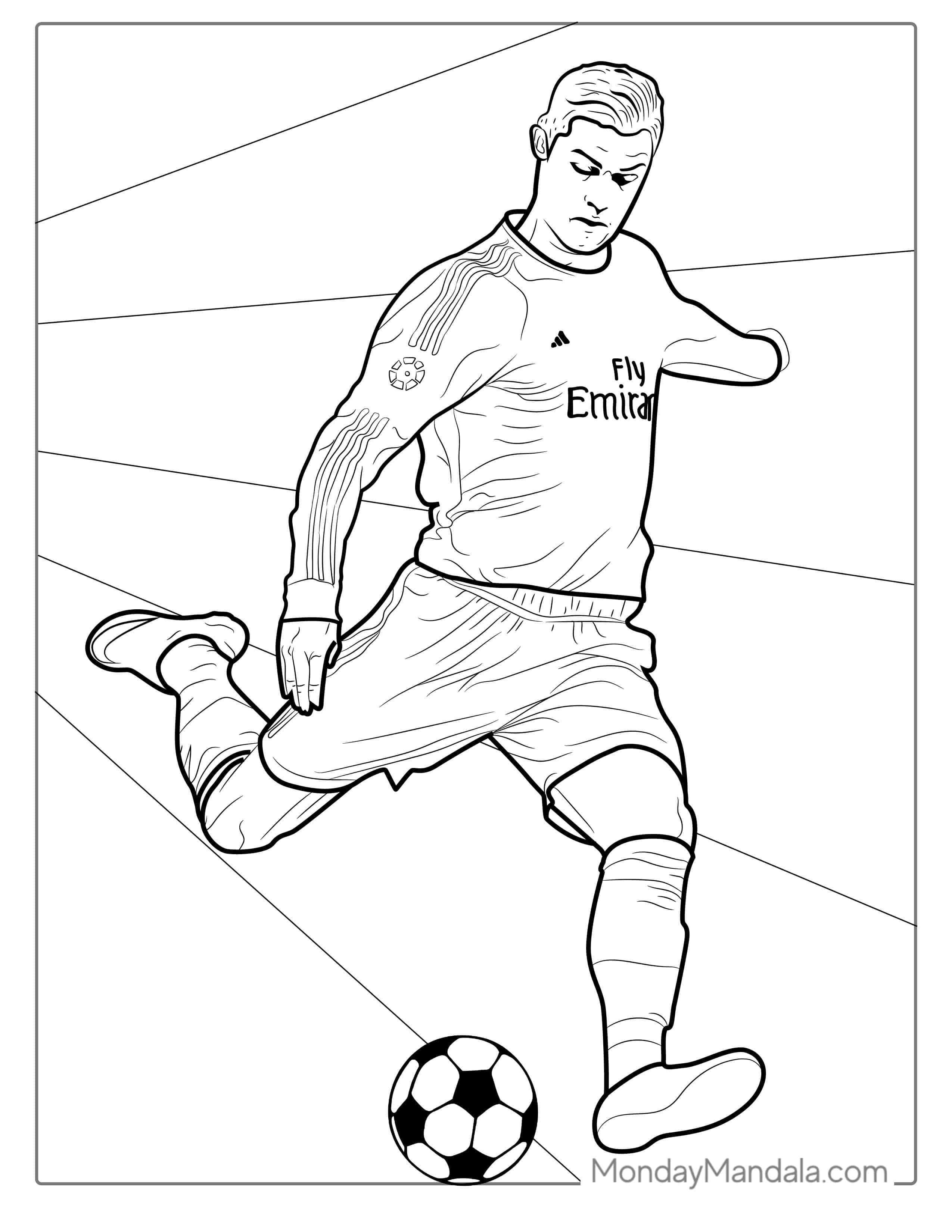 Ronaldo Kicking Goal Manchester coloring page