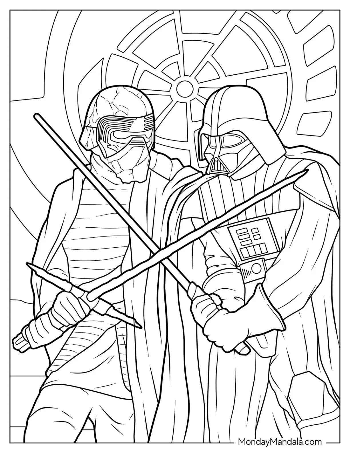 Darth Vader Coloring Page  With Kylo Ren coloring page