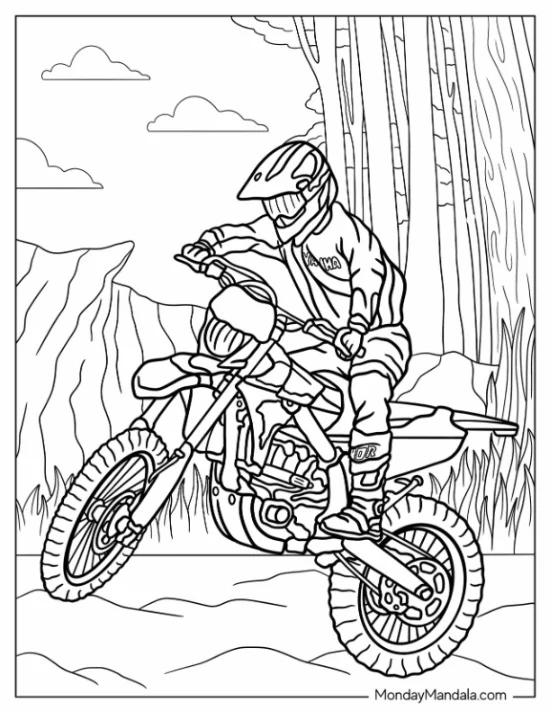 Dirt Bike Coloring Page Of Rider coloring page