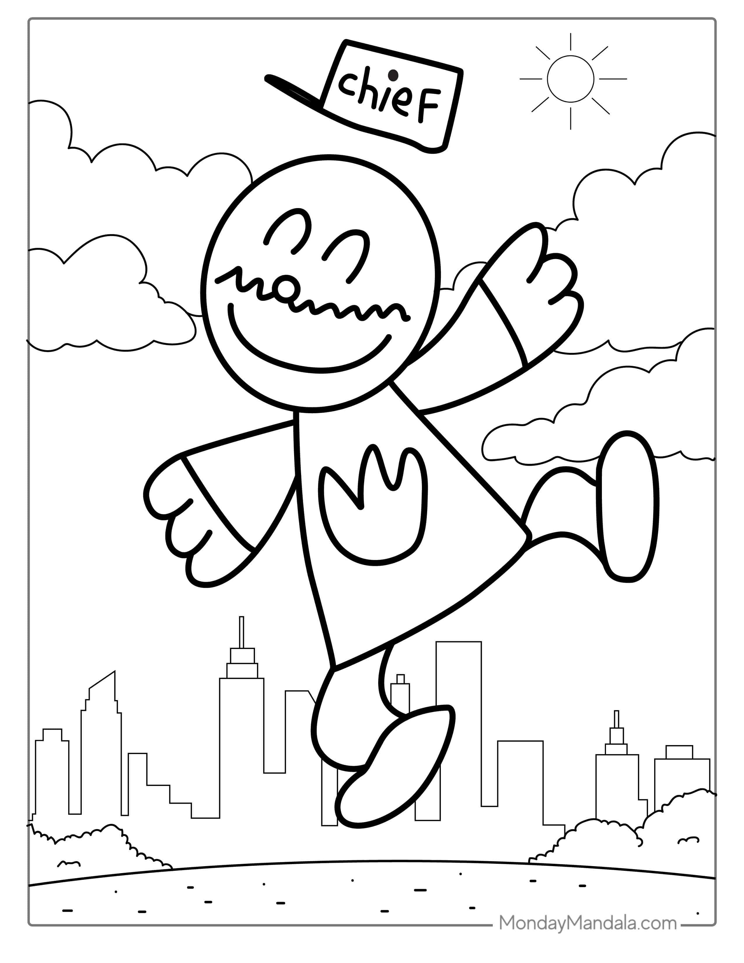 Chief Character From Dog Man To Color coloring page