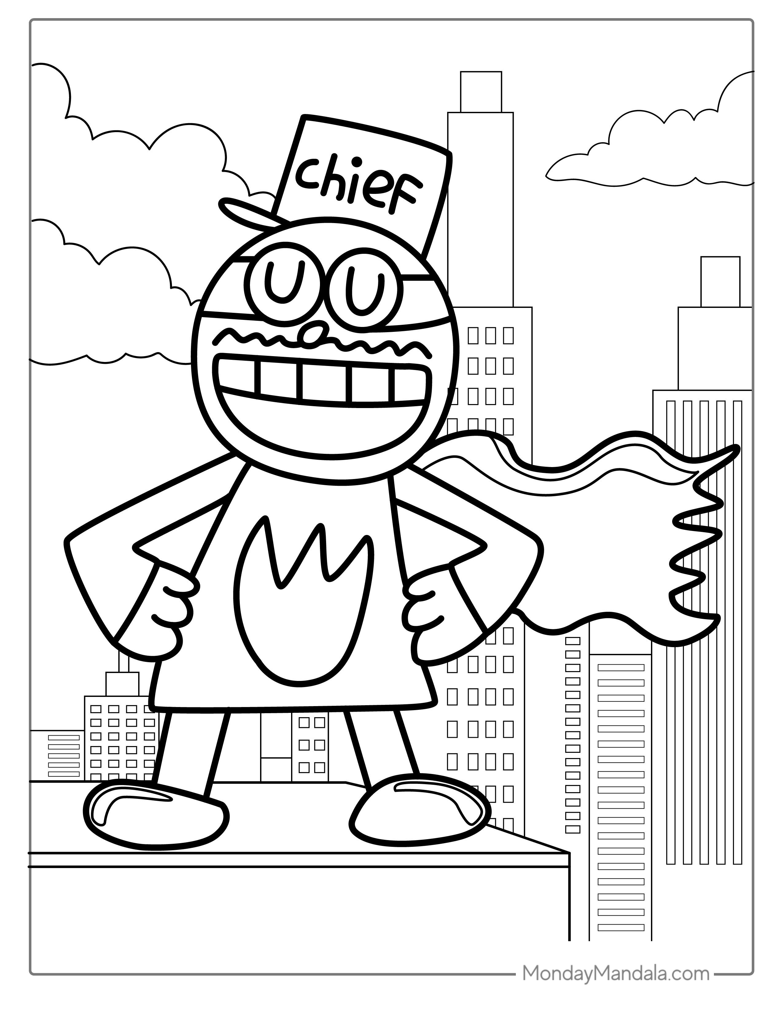 Coloring Page Of Chief From Dog Man Books coloring page