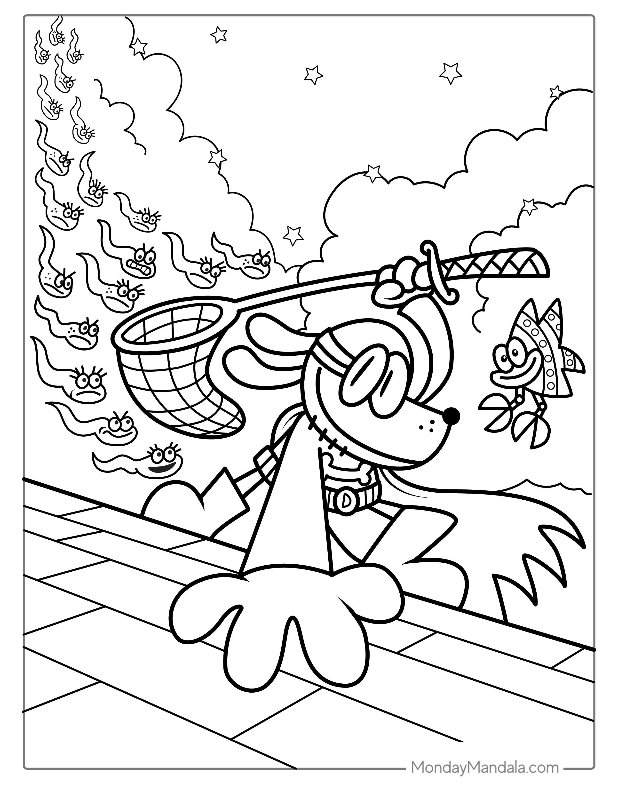 Dog Man (The Bark Knight) With Petey Coloring Page coloring page