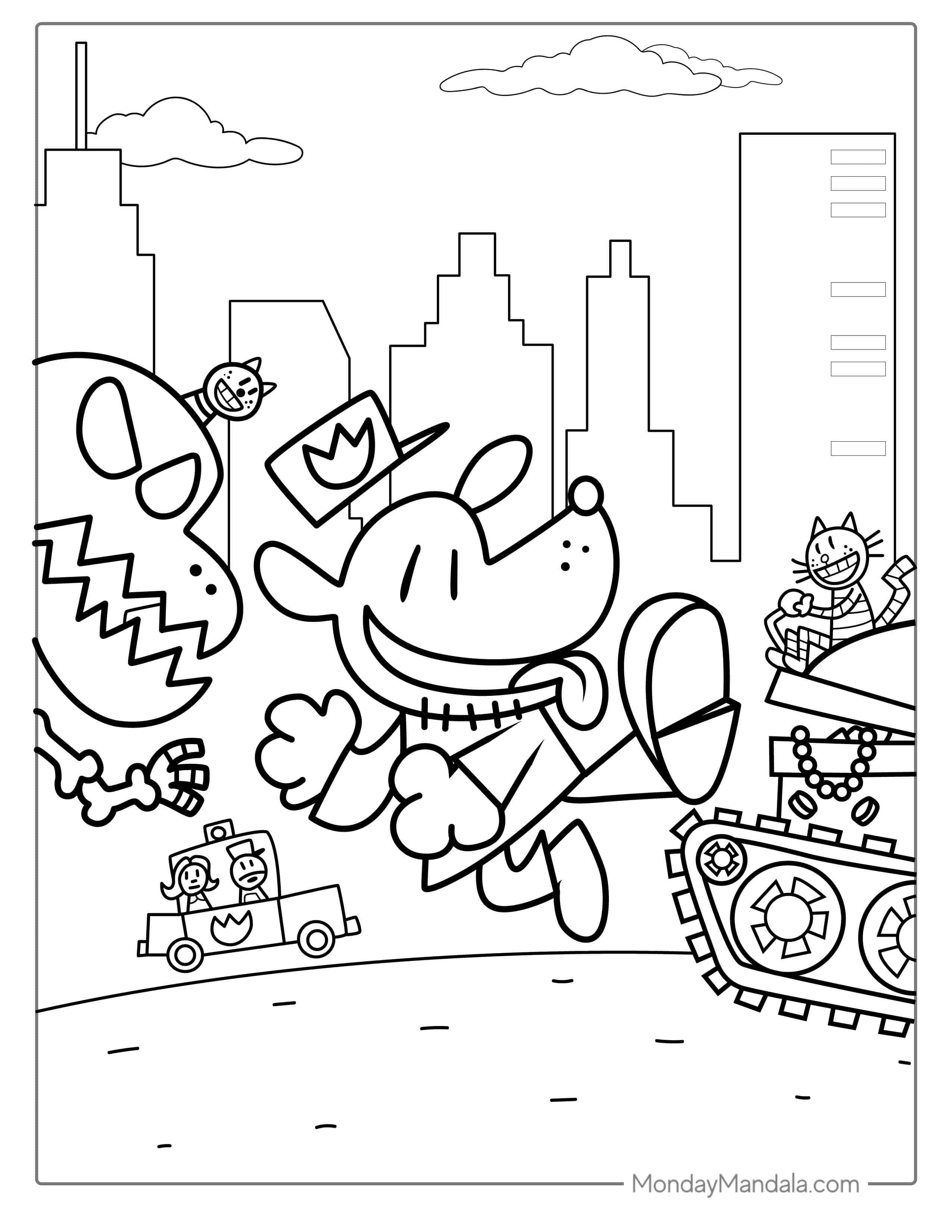 Dog Man Unleashed Coloring Page coloring page