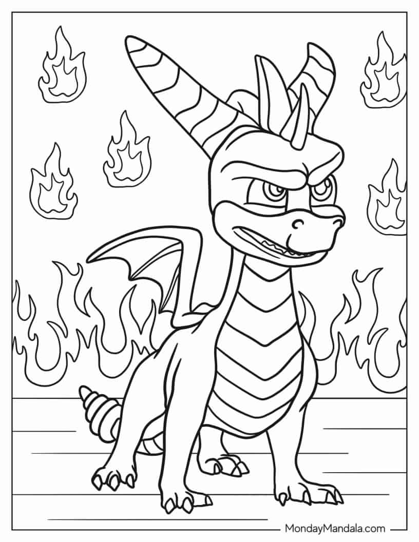 Coloring Page Of Spyro The Dragon coloring page — printable line art