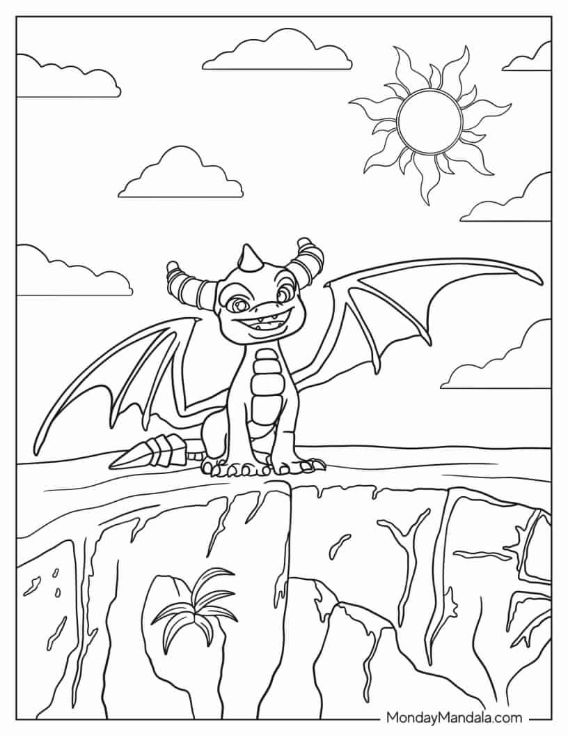 Cute Spyro The Dragon Coloring Sheet coloring page