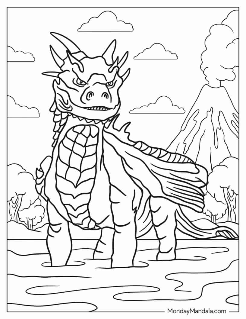 Game Of Thrones Dragon To Color coloring page — printable line art