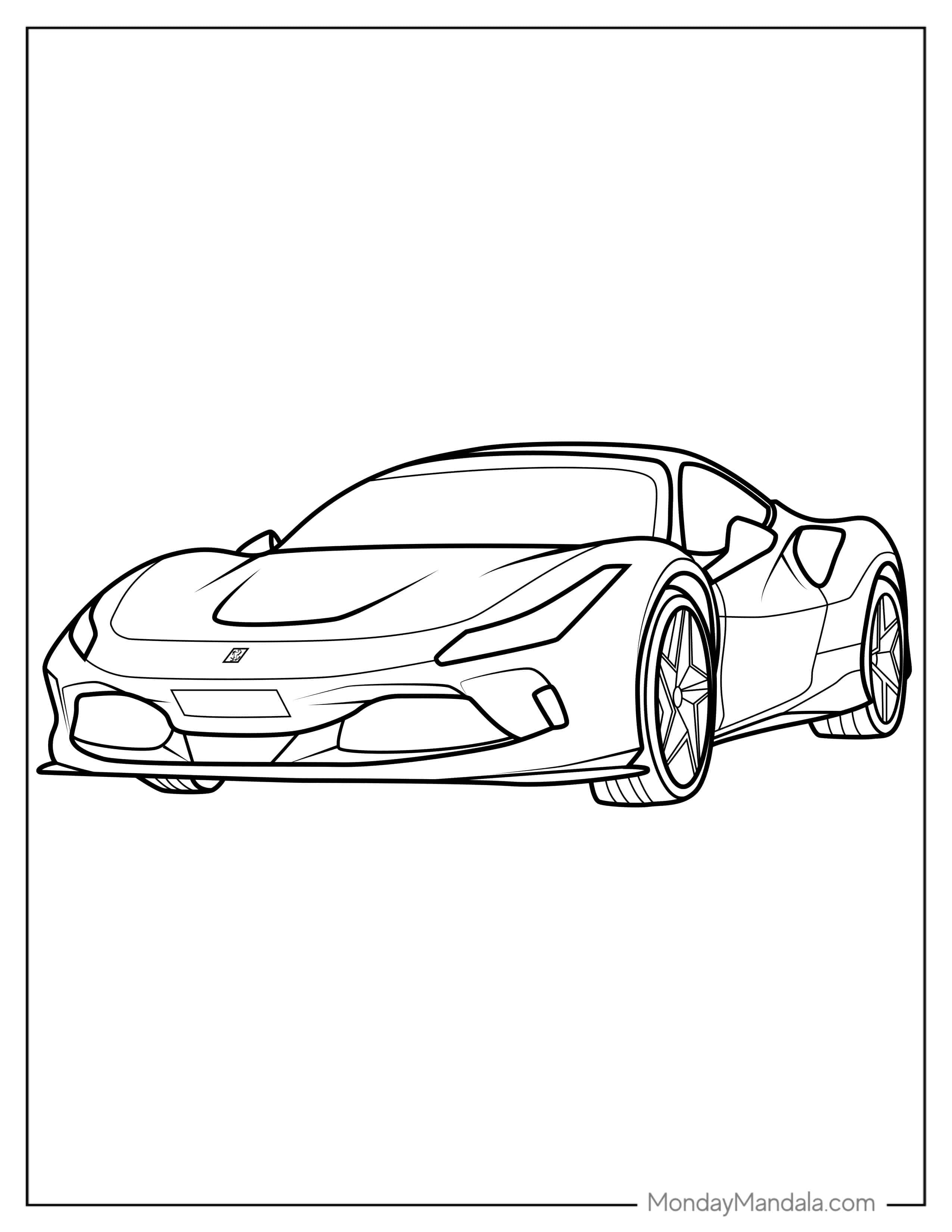 Ferrari Italia Supercar Coloring Sheet coloring page