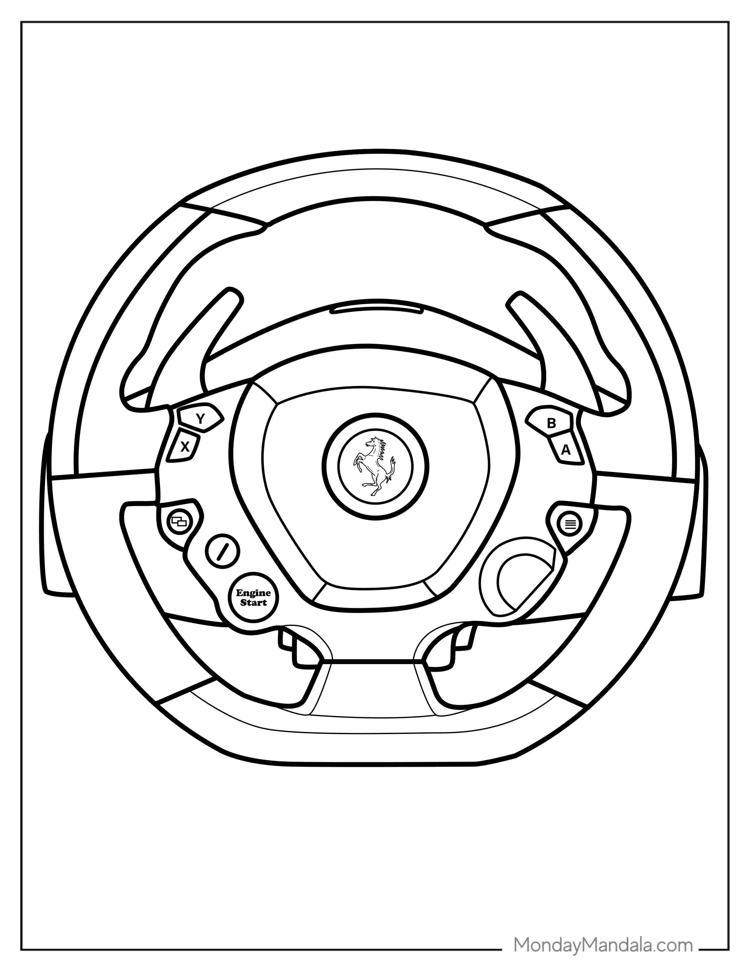 Ferrari Steering Wheel To Color coloring page