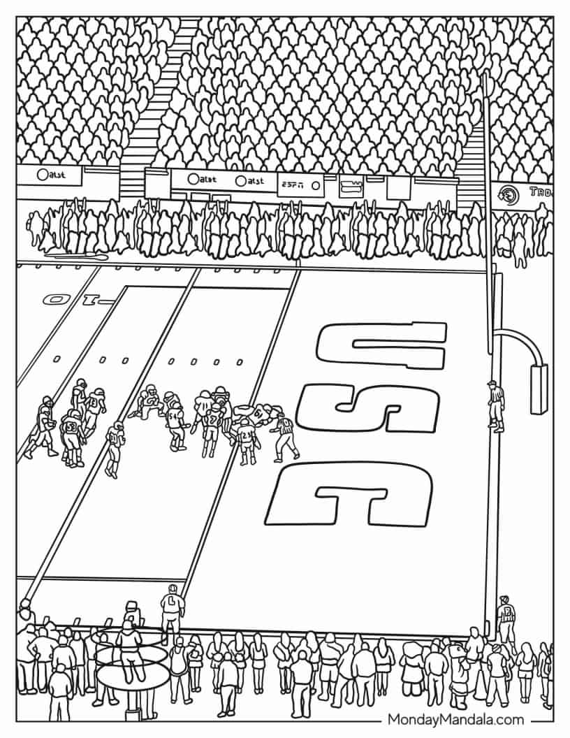 Coloring Sheet Of College Football coloring page