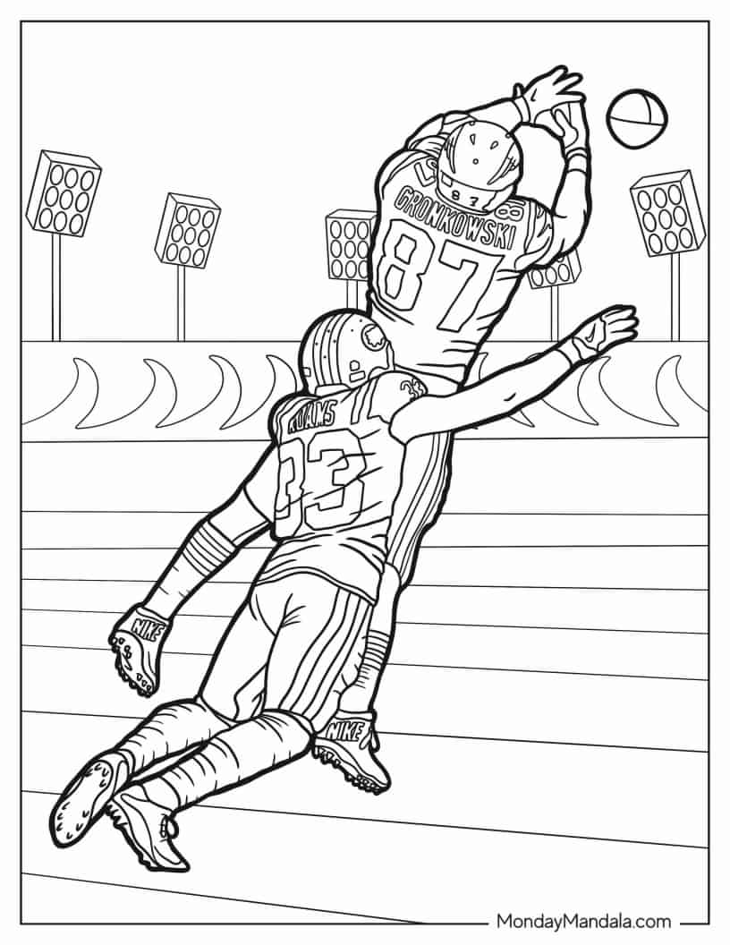 Detailed Coloring Page Of NFL Player Getting Tackled coloring page