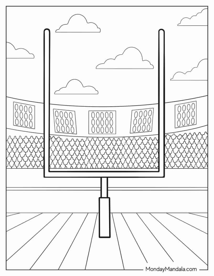 Football Goal Post To Color For Kids coloring page — printable line art