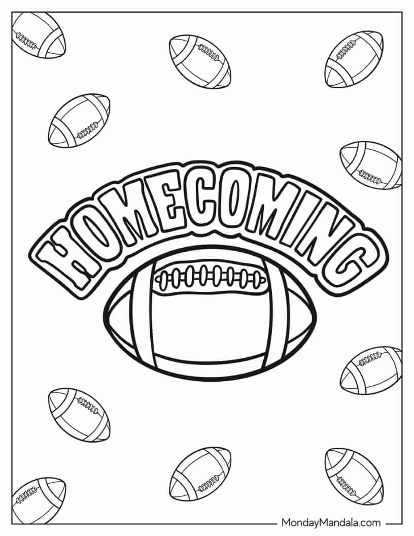 Football Homecoming Coloring Sheet coloring page