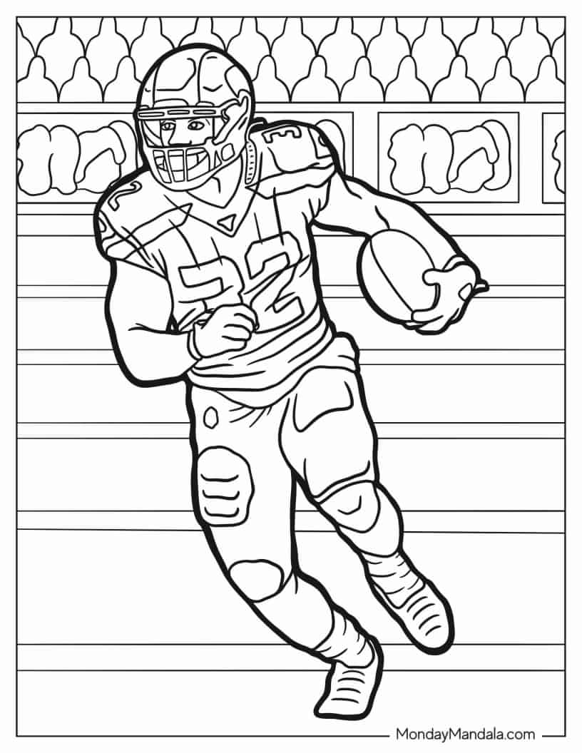 Football Running Back NFL Player coloring page