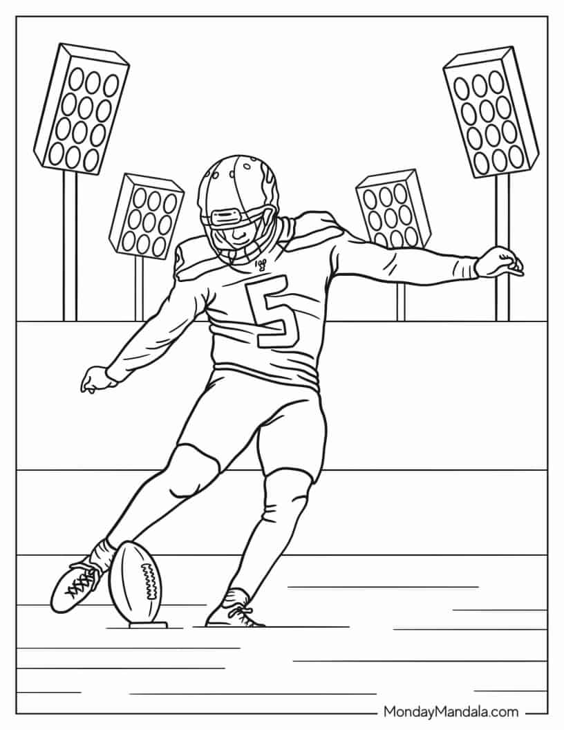 NFL Football Kicker Coloring Sheet coloring page