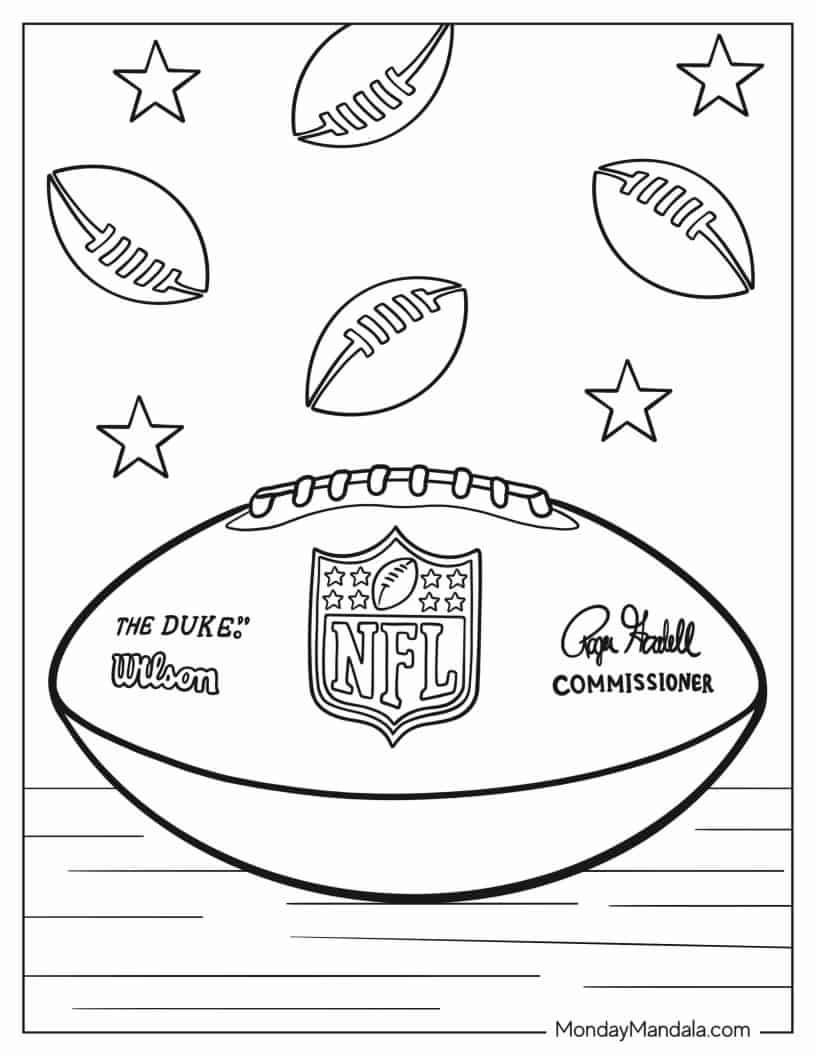 NFL Football To Color For Kids coloring page