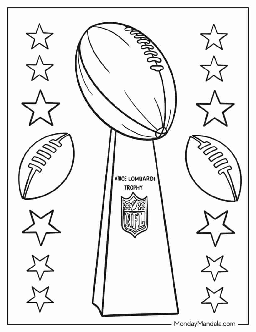 NFL Vince Lombardi Trophy Coloring Page coloring page
