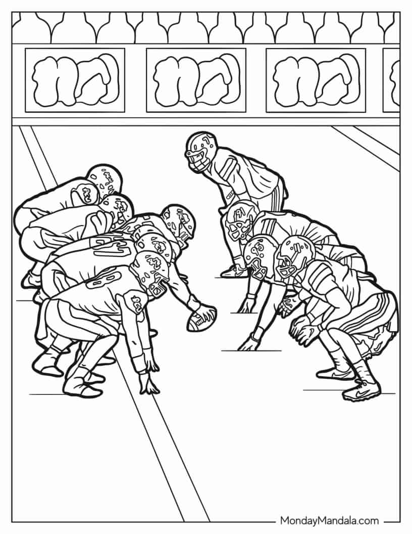 Offensive Guard Players To Color coloring page — printable line art