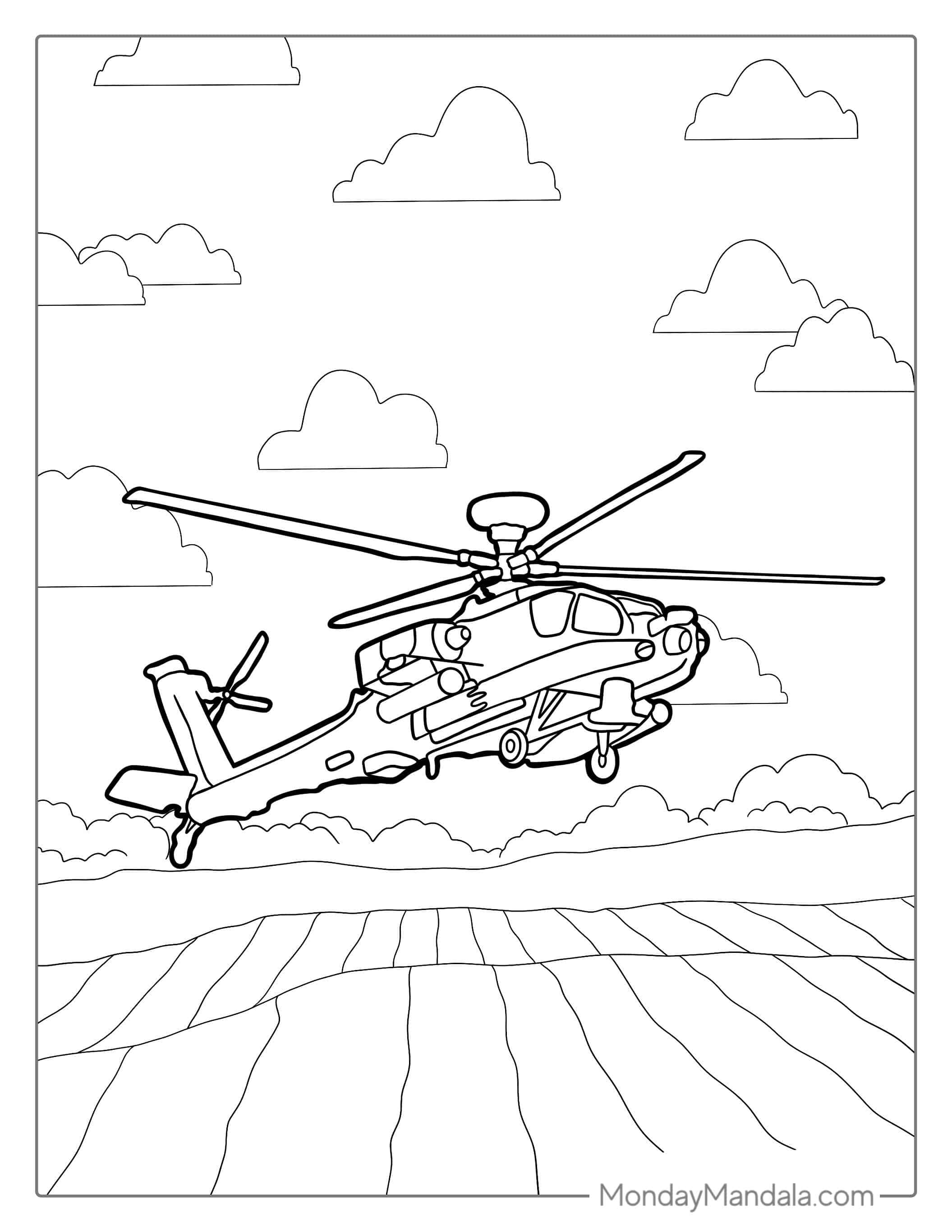 Black Hawk Helicopter Coloring Page(1) coloring page